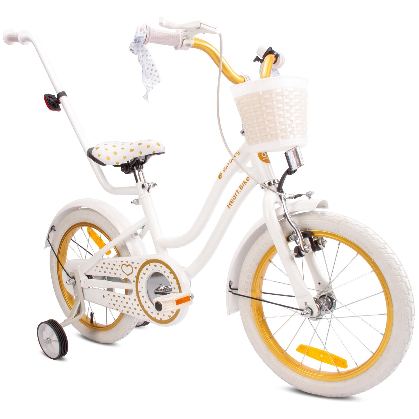 sun baby Mädchenfahrrad 12, 14 und 16 Zoll Radgröße Heart Bike zur Auswahl, mit Abnehmbarer Schubstange, Kinderfahrrad für Mädchen von 2 bis 6 Jahre - Meloni2