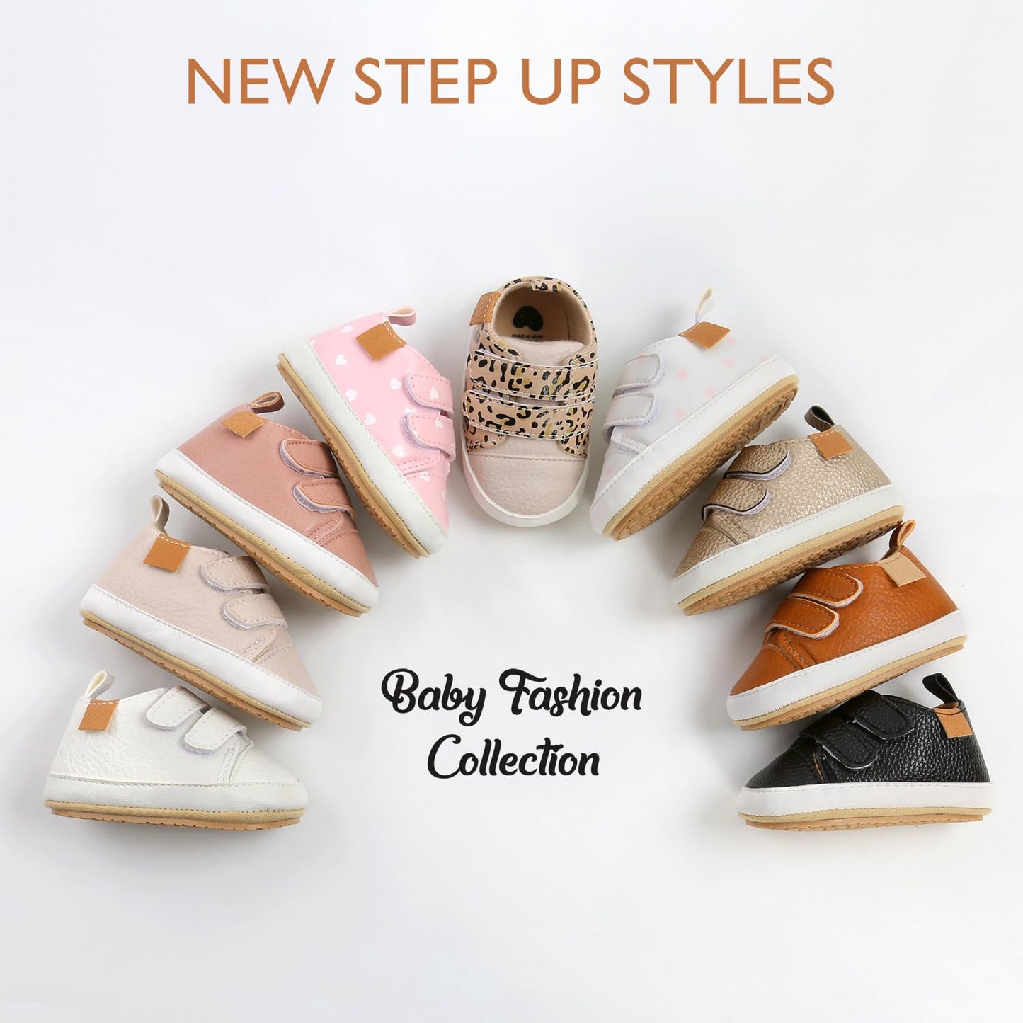 BABSMULY Baby Shoes for Boys Girls Non-Slip Rubber Sole High Top PU Leather Sneakers Toddler Crib Shoes Newborn Loafers Flats.