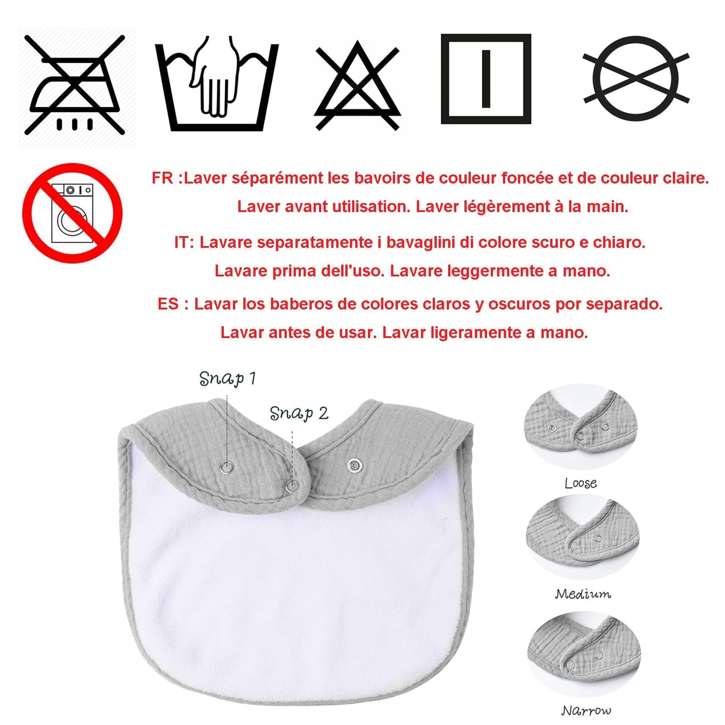 SLOSH Lätzchen Baby Für Neugeborene Babylätzchen für Babys und Kleinkinder Jungen und Mädchen Unisex Set Druckknopf