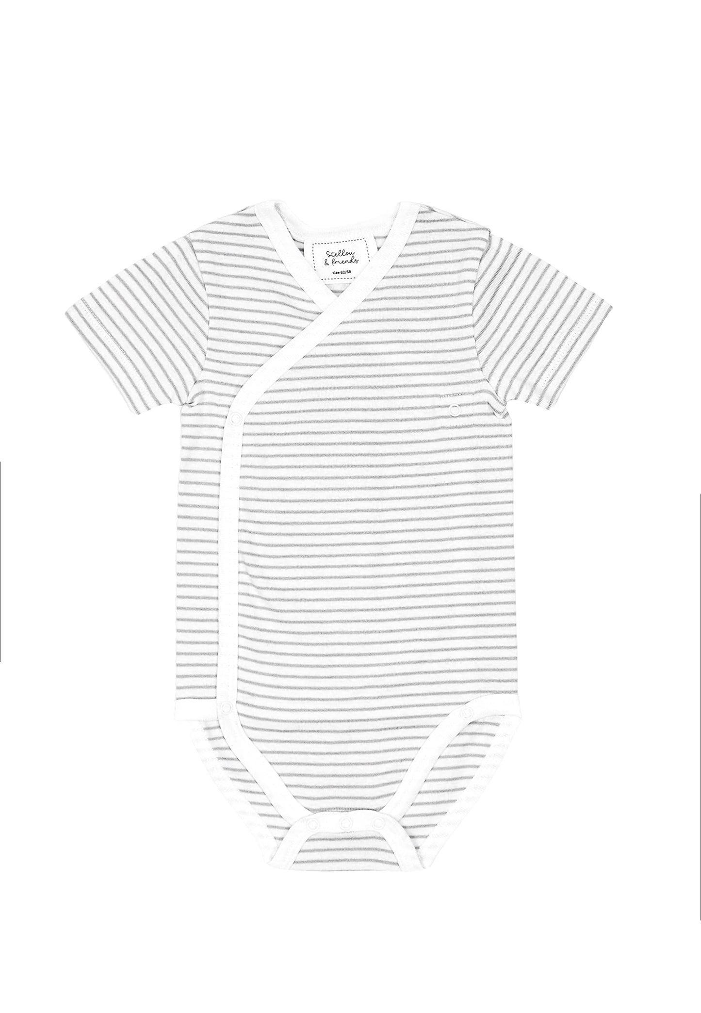 Stellou & friends Baby Body, 100% Bio-Baumwoll Wickelbody 3er MultiSet, kuschelweiche und hochwertige Kinder Kleidung für Jungs und Mädchen, Langarm & Kurzarm-body, OEKO-TEX 100 Zertifiziert