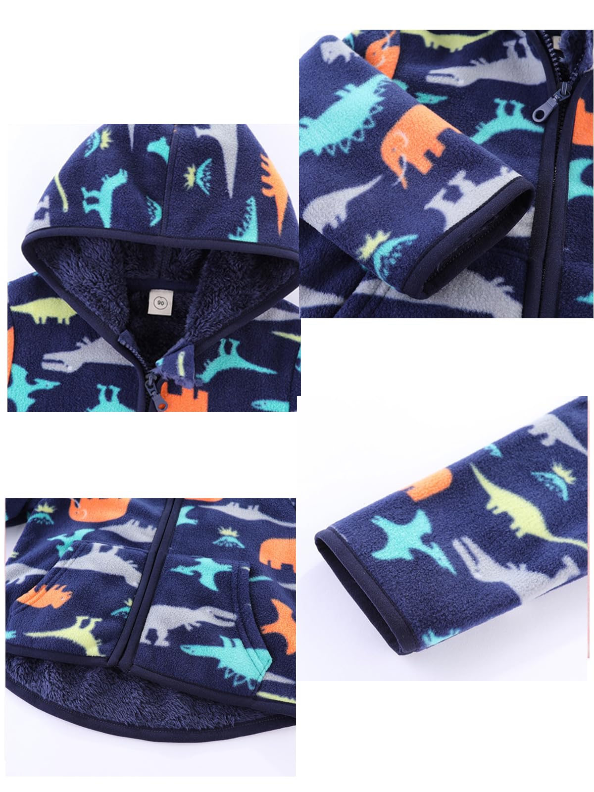 LUVCES Baby Jacket Boys Unisex Toddler Girls Kids Warm Fleece Jacket Full Zip Pullover Outerwear Sweatshirt
