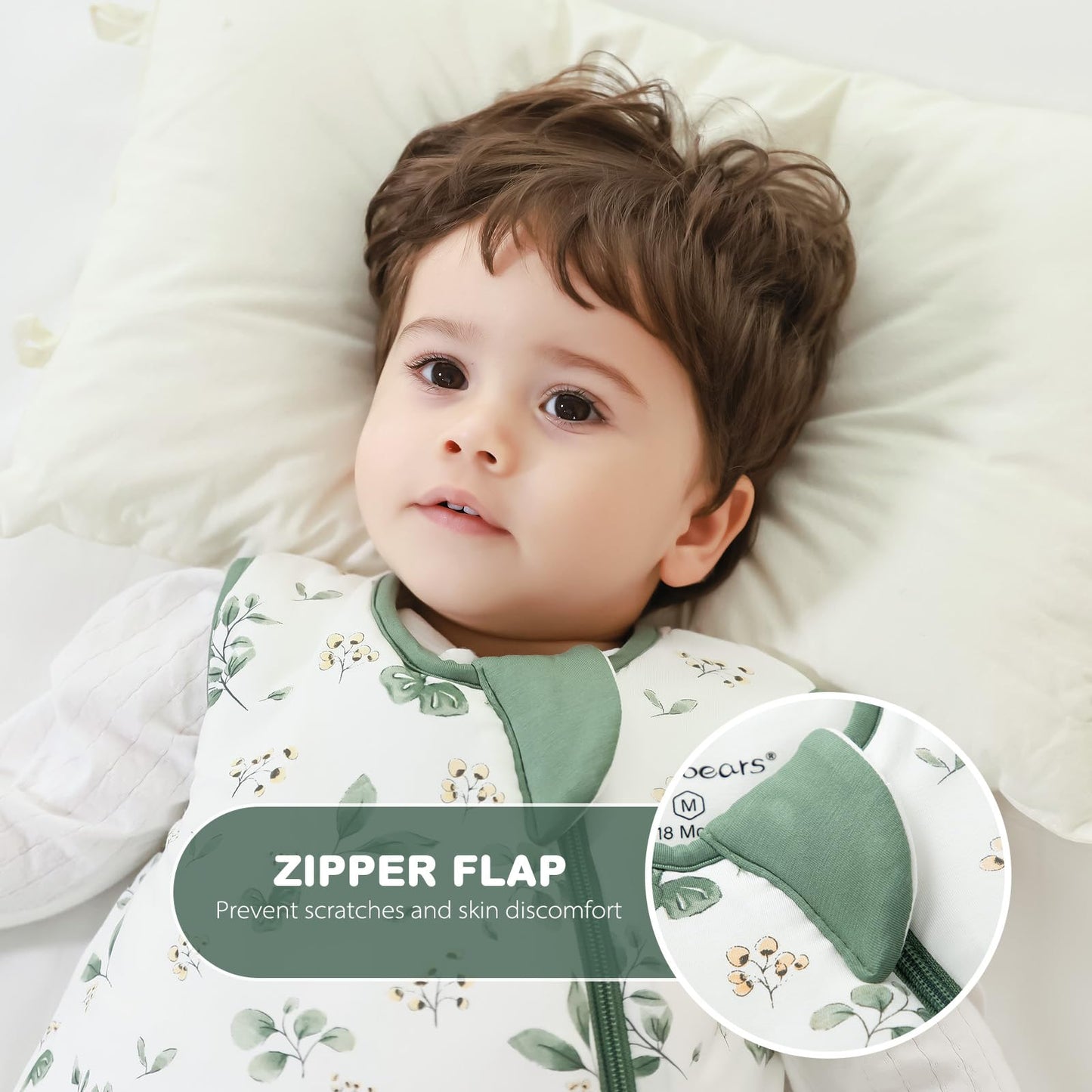 Mosebears Winter Sleeping Bag Baby 2.5 Tog, Bamboo Fibre Baby Sleeping Bag, Extremely Soft and Warm L (18-36 Months)