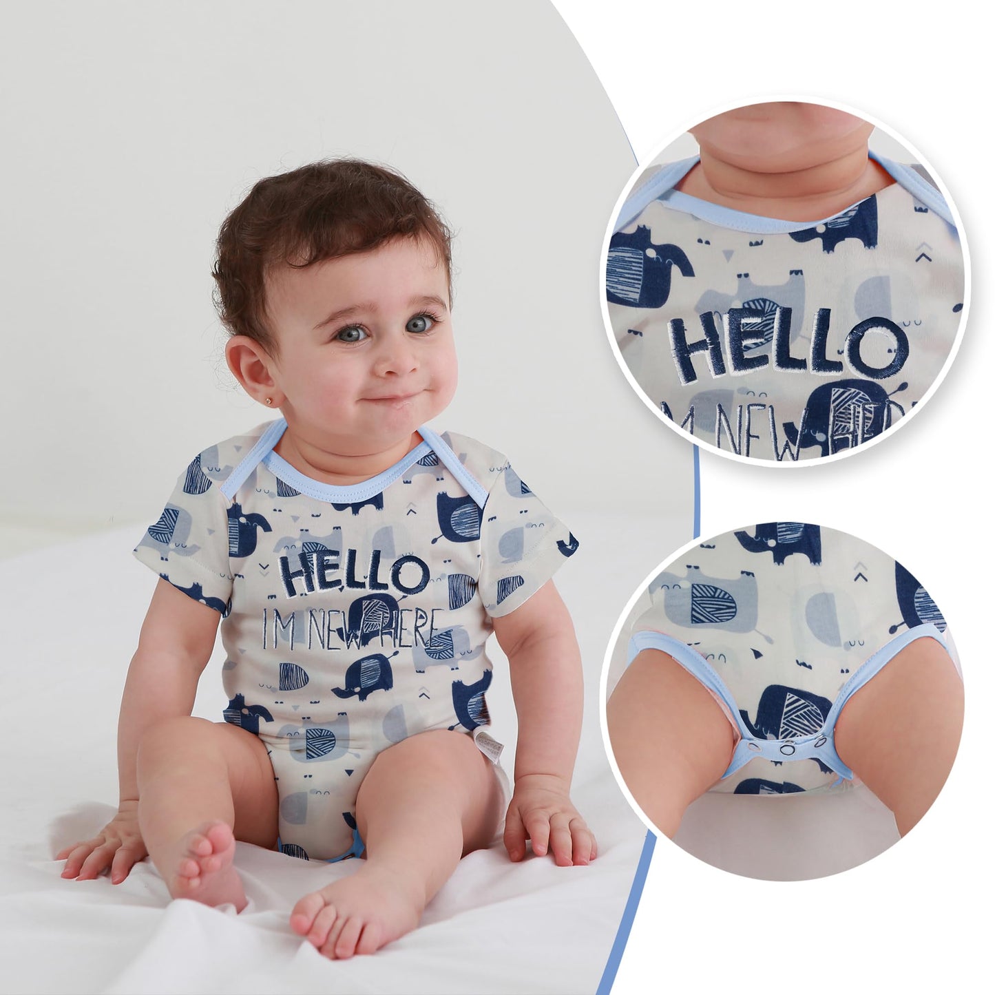 3tlg Babykleidung Set Baby Jungen Mädchen Kleidung Outfit Kurzarm Body Strampler + Hose Neugeborene Kleinkinder Weiche Babyset