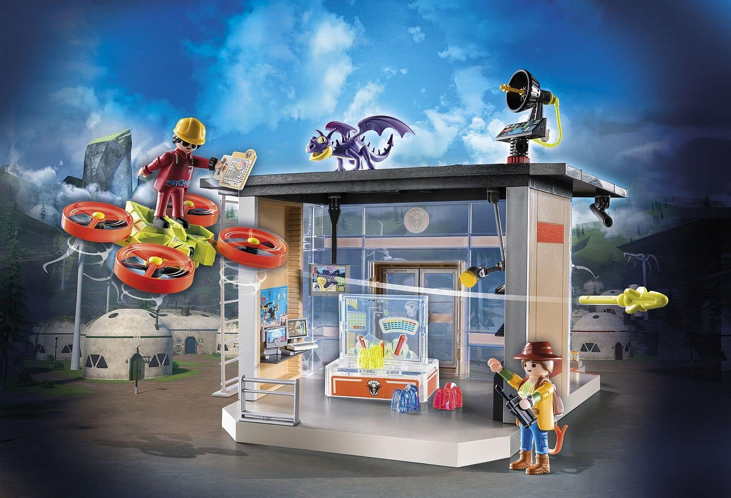 PLAYMOBIL DreamWorks Dragons 71084 Dragons: The Nine Realms - Icaris Lab, Dragons-Figur, Spielzeug-Drache und Drohne mit Geschoss, Spielzeug für Kinder ab 4 Jahren