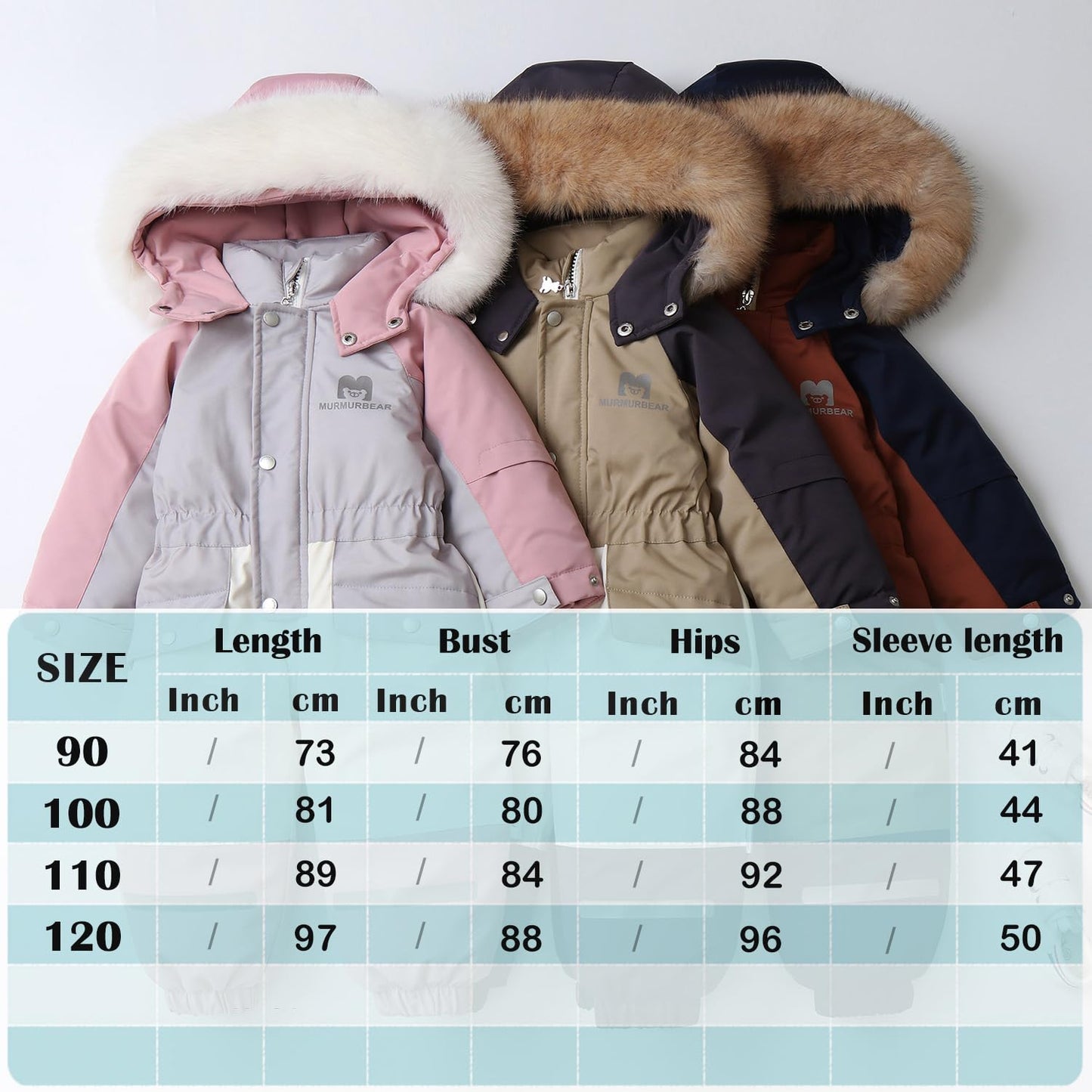linboo Snowsuit Baby Romper Children Boys Jumpsuit Ski Suit Jumpsuit with Hood Girls One Piece Down Jacket Lined Winter Snow Overall