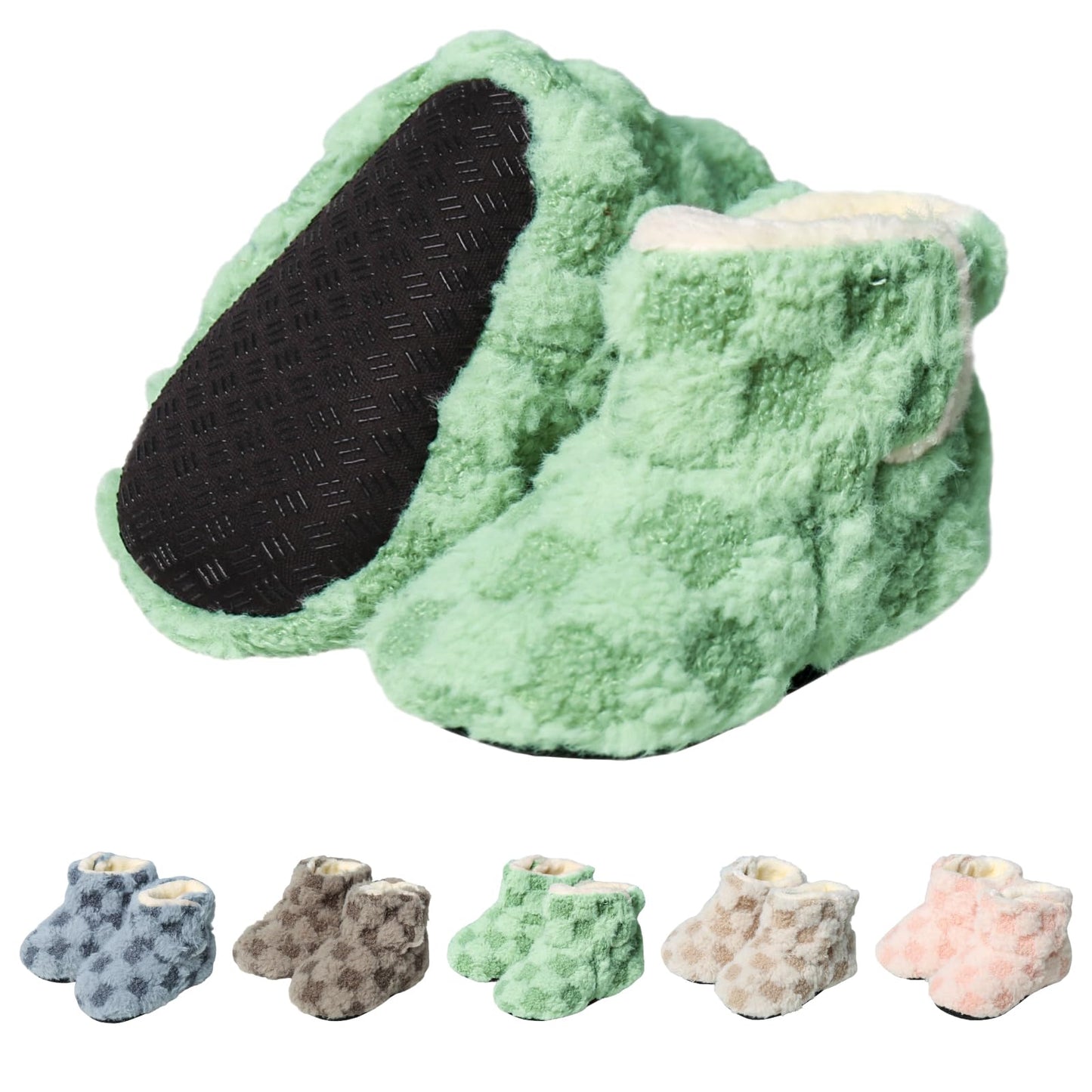 YloveM Toddler Baby Boys Girls Booties, Unisex Newborn Winter Shoes Thick Snow Boots Non-Slip Sole Soft Toddler Warm Sock Shoes