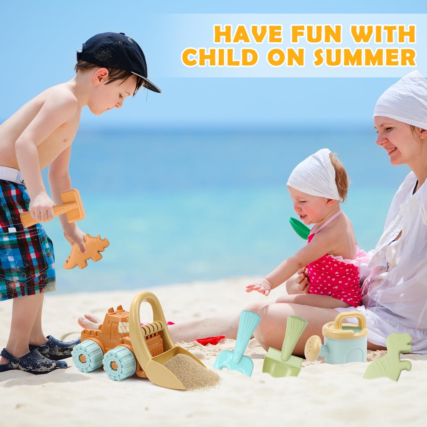 ZUZGO Sandspielzeug Set Sandkasten Spielzeug Strandspielzeug für Jungen Mädchen Kinder (A)