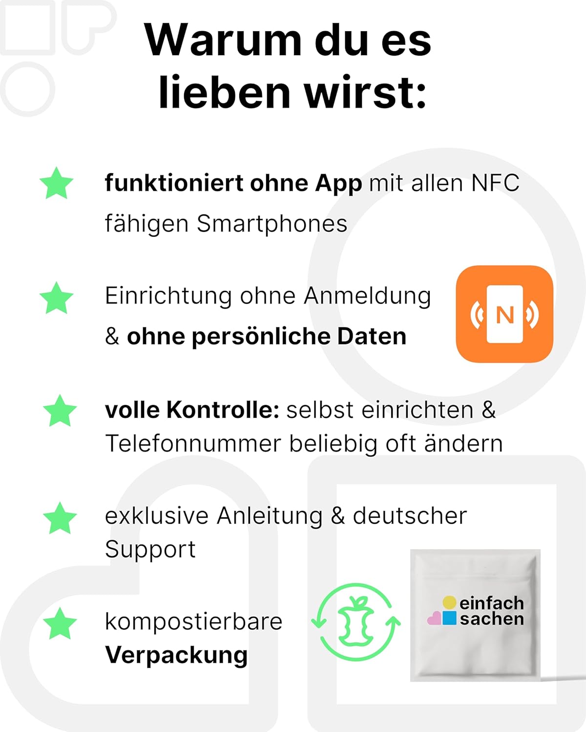 1x Notfallkontakt Anhänger für Kinder mit NFC – diskrete SOS Lösung ohne sichtbaren Namen & Daten – Telefonnummer selbst speicherbar & jederzeit änderbar – Alternative zum SOS Armband