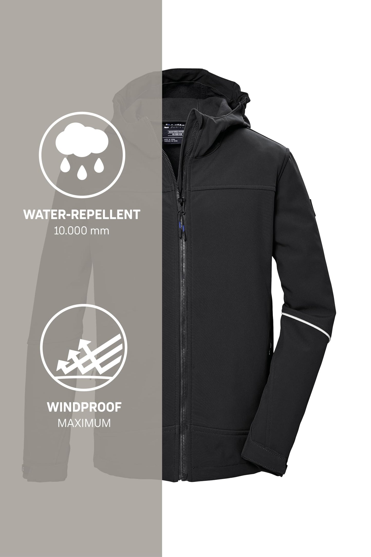 Killtec Boys Kos 143 Bys Sftshll Jckt Softshell Jacket / Outdoor Jacket with Hood