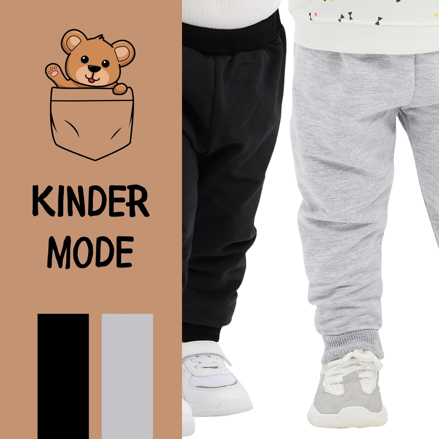 100% Baumwolle Babyhosen Kinderhosen | 2 er-Pack Lässig Sweathose Weiche und Bequeme Babykleidung für Jungen und Mädchen