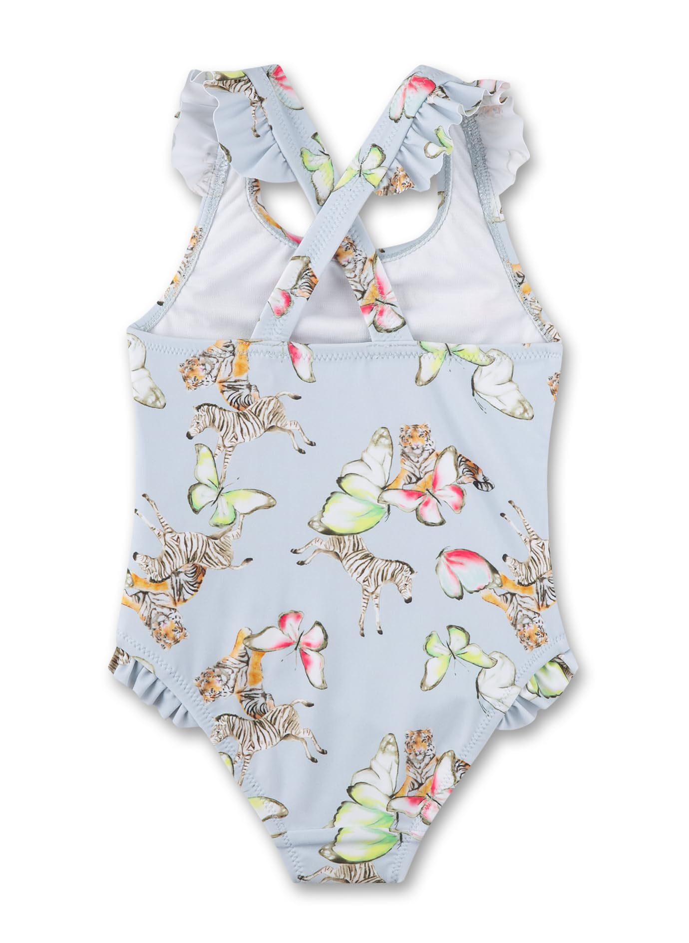 Sanetta Mädchen-Badeanzug mit Rüschen Blau | Bequemer und praktischer Badeanzug aus Polyamid für Mädchen. Bademode für Kinder