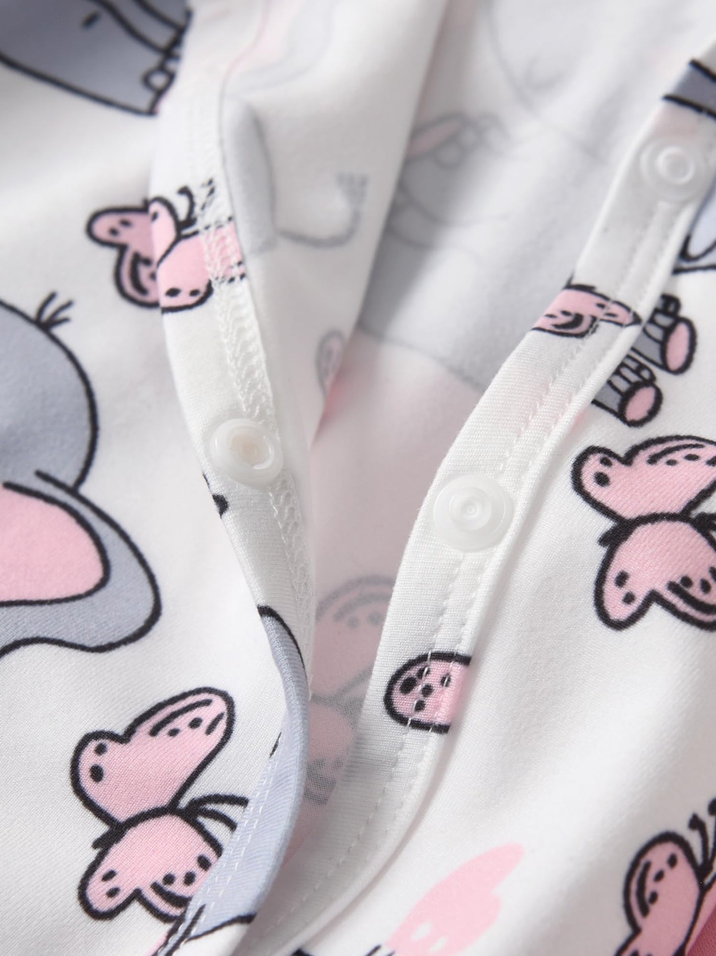 Planooar Newborn Baby Girls Romper Elephant Print Long Sleeve One Piece Pack of 2