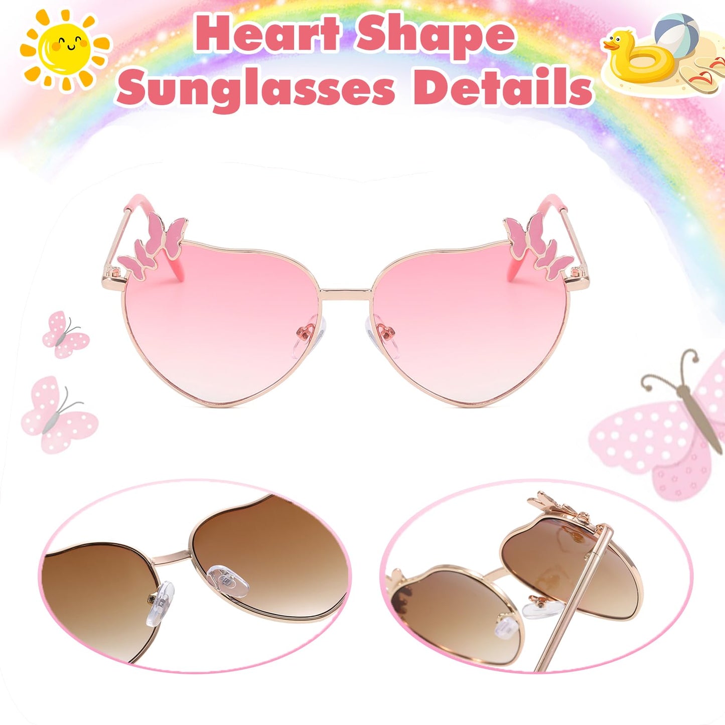 Hifot Sonnenbrille Kinder für Mädchen, Kinder Pilotenbrille mit Edelstahl Metall Gestel Kleinkind Sonnenbrille Kinder Sonnenbrillen 3-12jahre