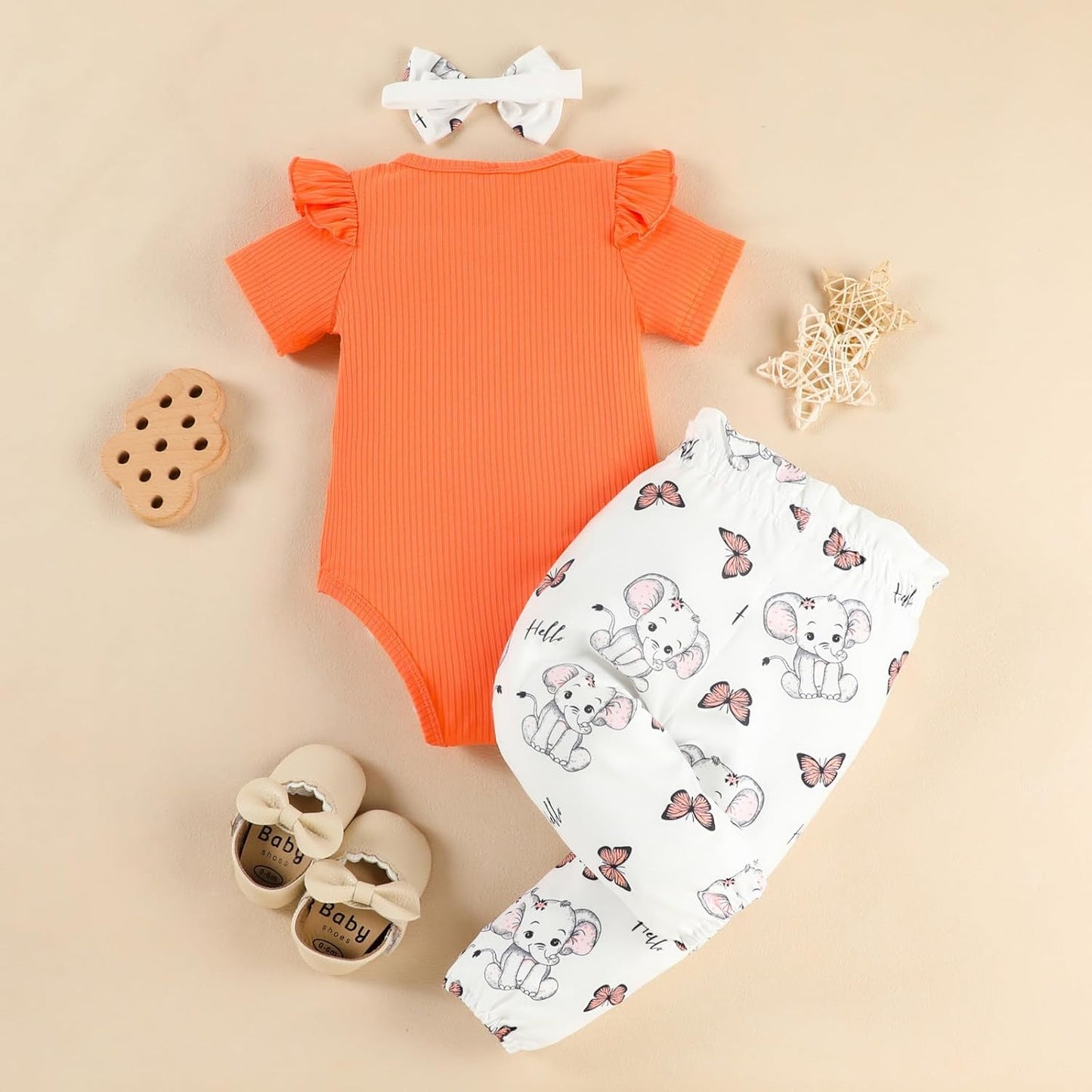 Generisch Hose 92 Junge Set Neugeborenen Baby Mädchen 3-teiliges Herbst-Outfit Langarm-Strampler + Schleife Print Hose + Stirnband Set Neugeborenen Mädchen Kleidung Neugeborenen Set Kleidung