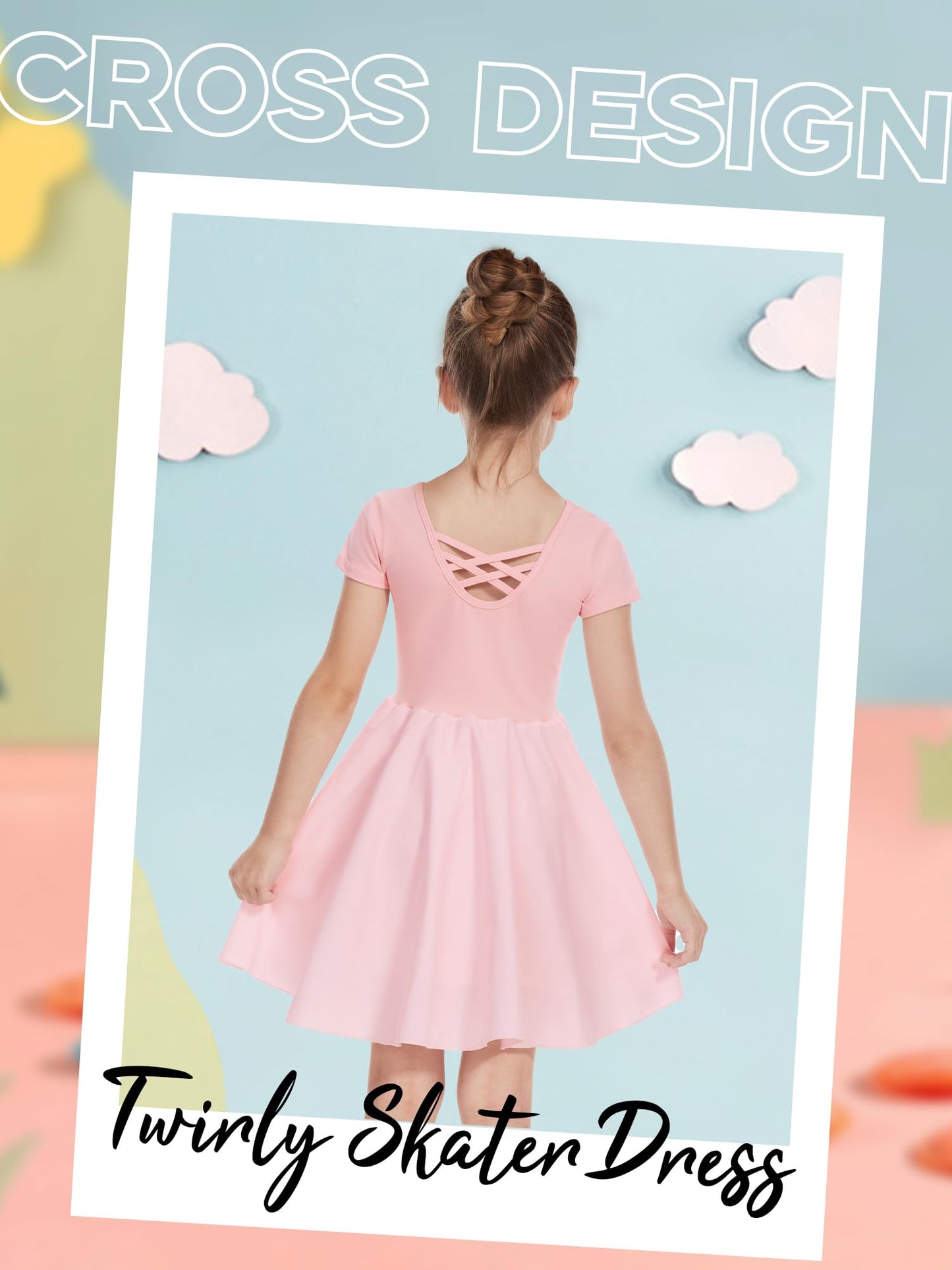 DGSHIRLDJO Mädchen Kurzarm Baumwolle Sommerkleid Einfarbig A-Linie Twirly Skater Kleid Kleider für Mädchen 3-12 Jahre Party Festliche Schule Prinzessin Hochzeit