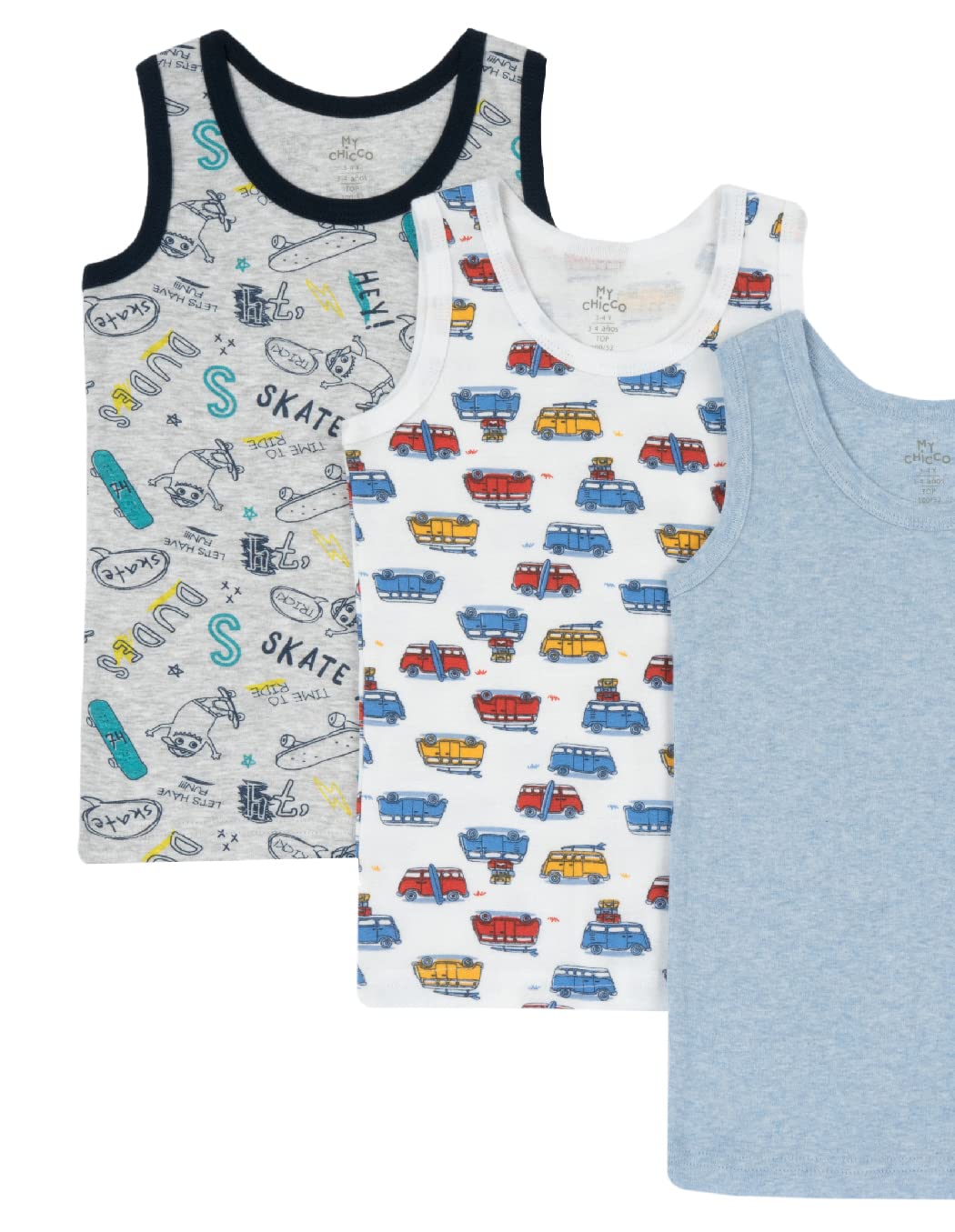 Chicco Jungen Unterhemd Set aus Baumwolle Unterwäsche (4er Pack)