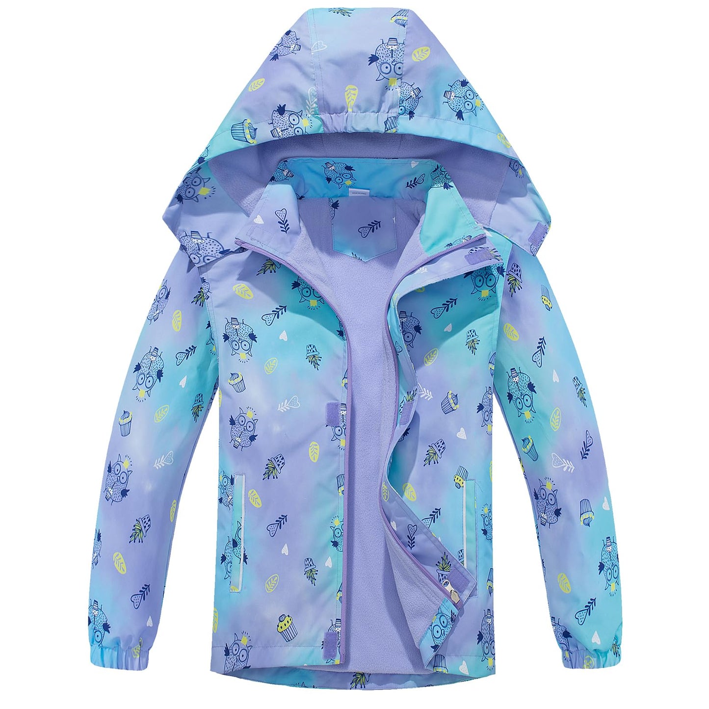 SXSHUN Children's Girls' Softshell Jacket with Fleece Lining Transition Jacket Print Hiking Jacket Outdoor Jacket Warm Windproof Breathable Spring Autumn
