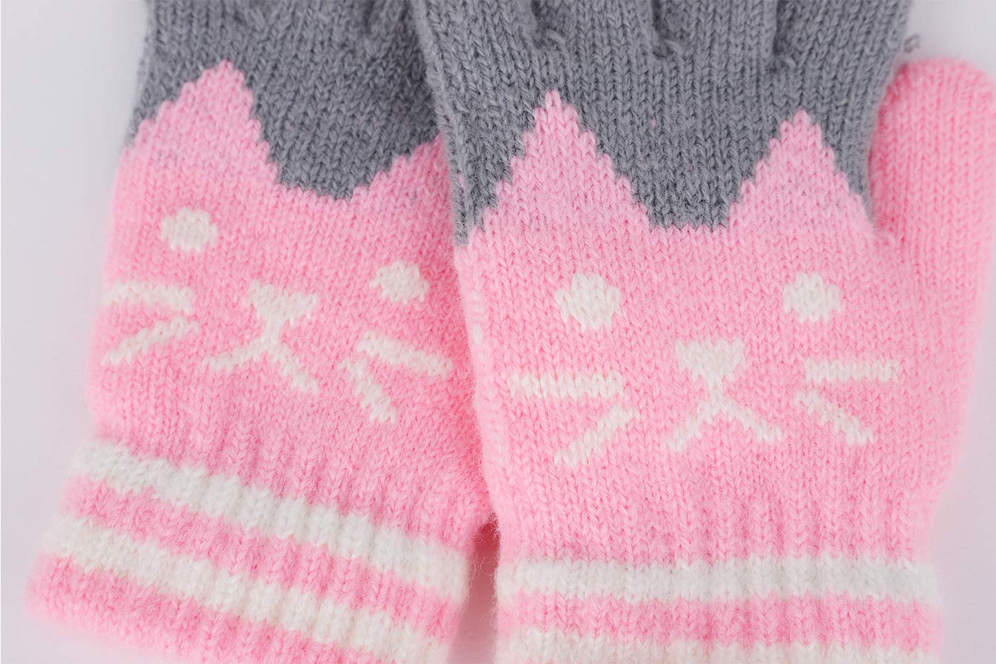 Children's Warm Winter Gloves / Mittens with Plush Lining, Cute Ski Gloves, 3 - 8 Years Old, for Skiing / Snowboarding / Playing / Running