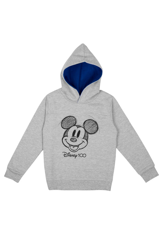 Disney Mickey Mouse Hoodie for Boys - Children's Hoodie Pullover with Hood Sweatshirt Grey