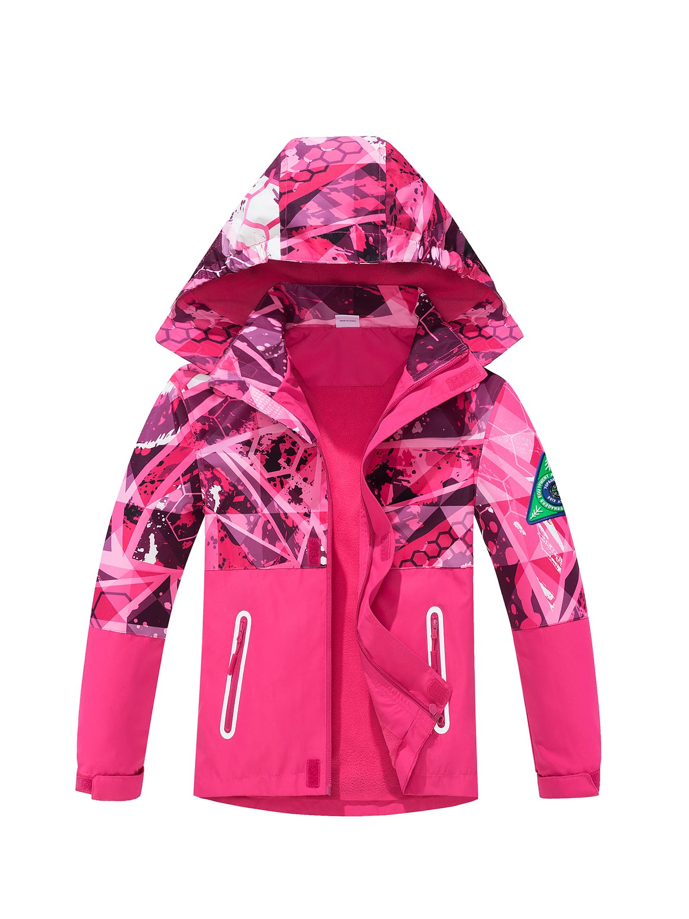 NATUST Boys' Lined Rain Jacket Wind and Waterproof Transition Jacket