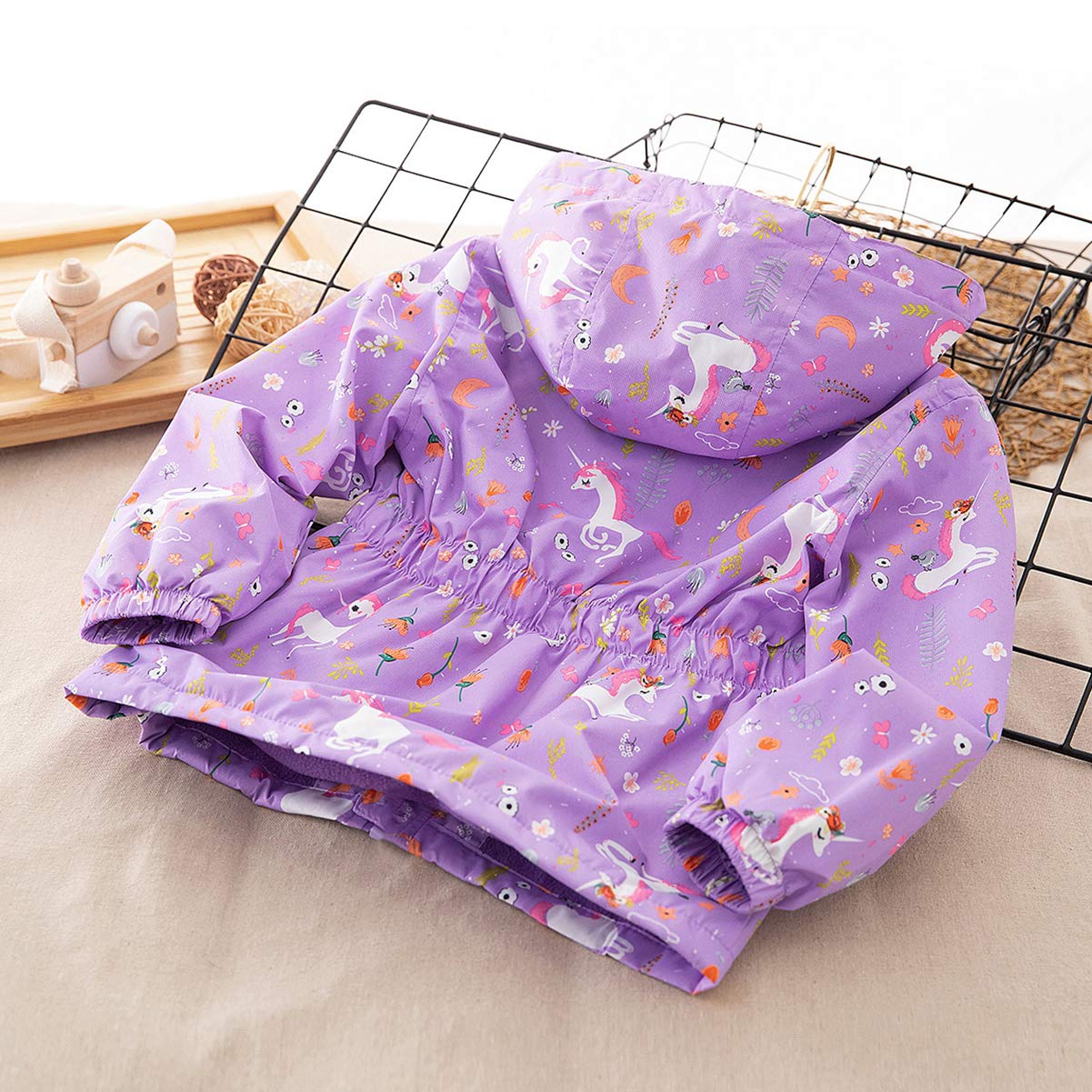 SXSHUN Children's Girls' Softshell Jacket with Fleece Lining Transition Jacket Print Hiking Jacket Outdoor Jacket Warm Windproof Breathable Spring Autumn