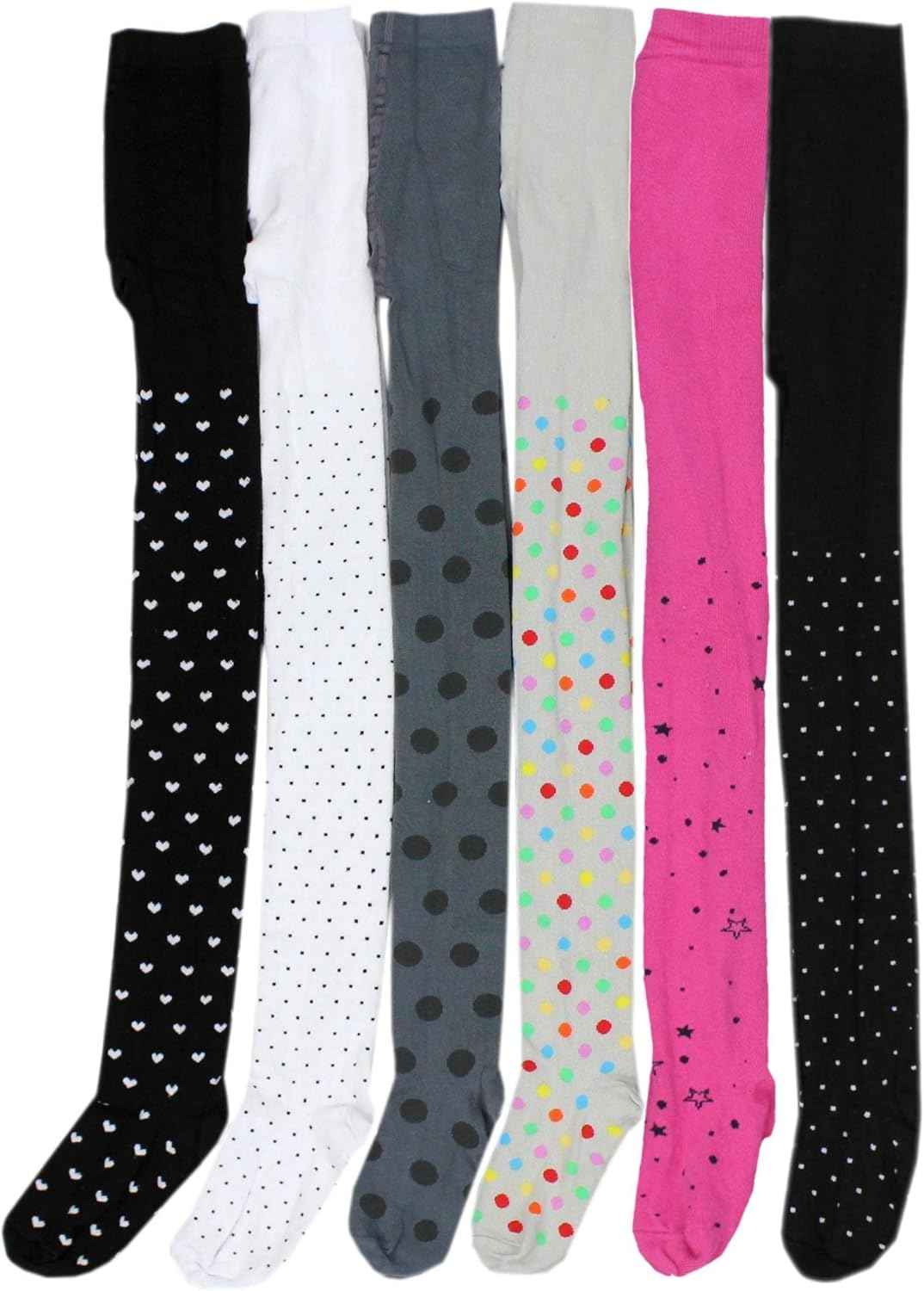TupTam, Girls' Knitted Tights, Colourful Pattern, Pack of 6