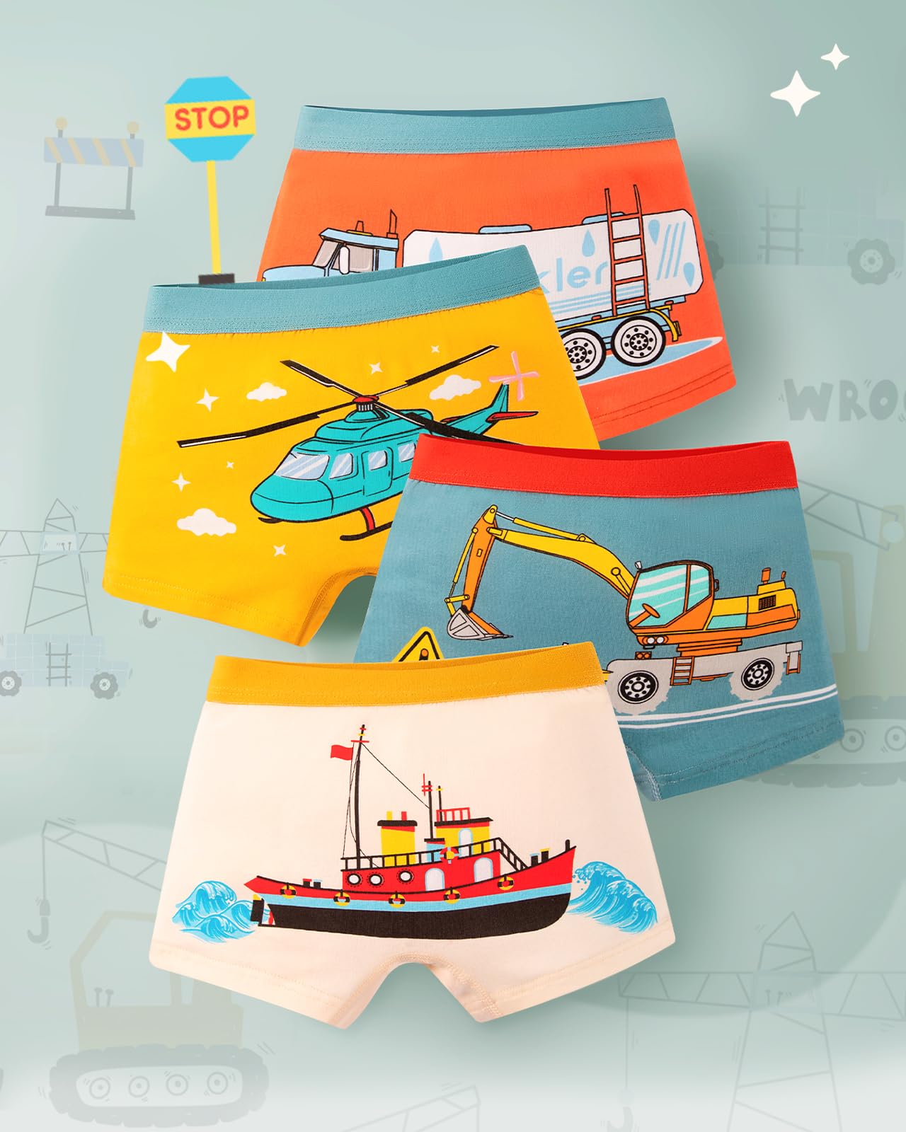 Domee Jungen Unterhosen Boxershorts Kinder Unterwäsche Baumwolle 8er-Pack