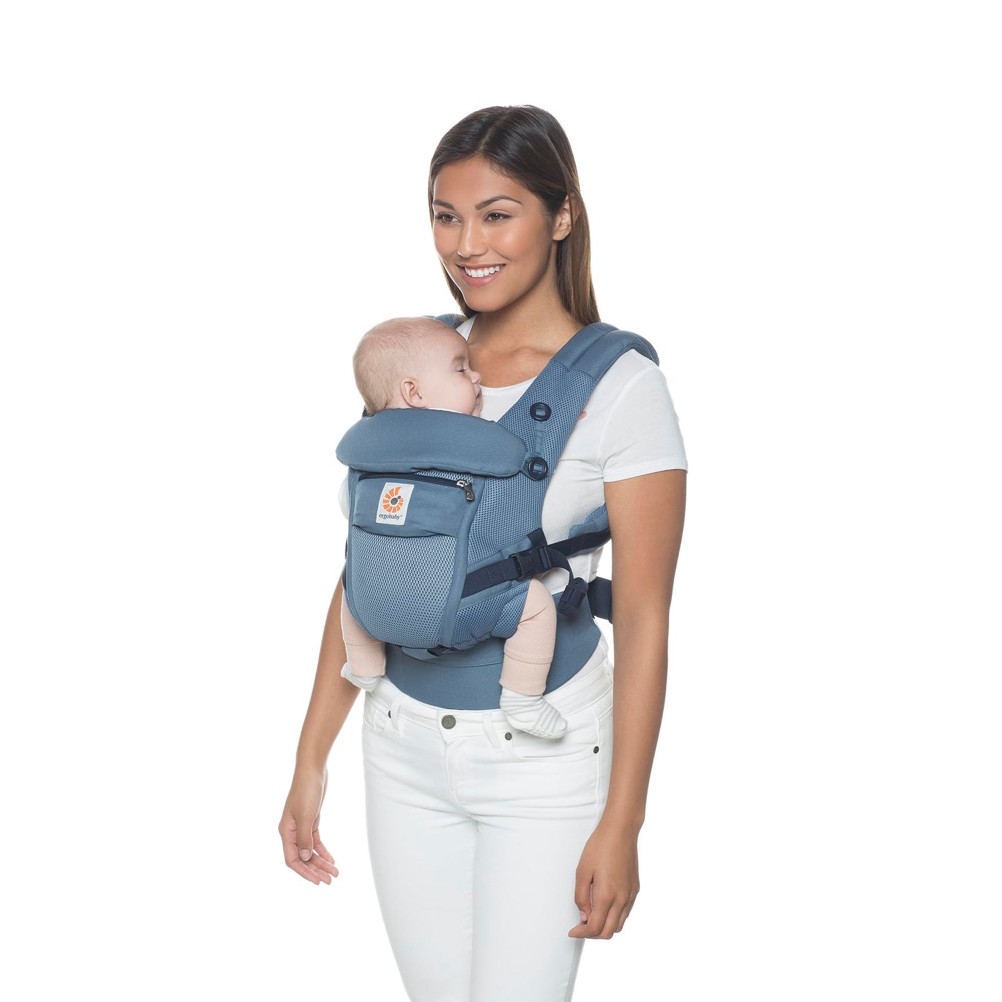 Ergobaby Babytrage, Omni 360 Cool Air Mesh mit 4 Positionen für Neugeborene bis Kleinkinder (0-4 Jahre), ergonomische Kindertrage und Rucksack, Mitternachtsblau