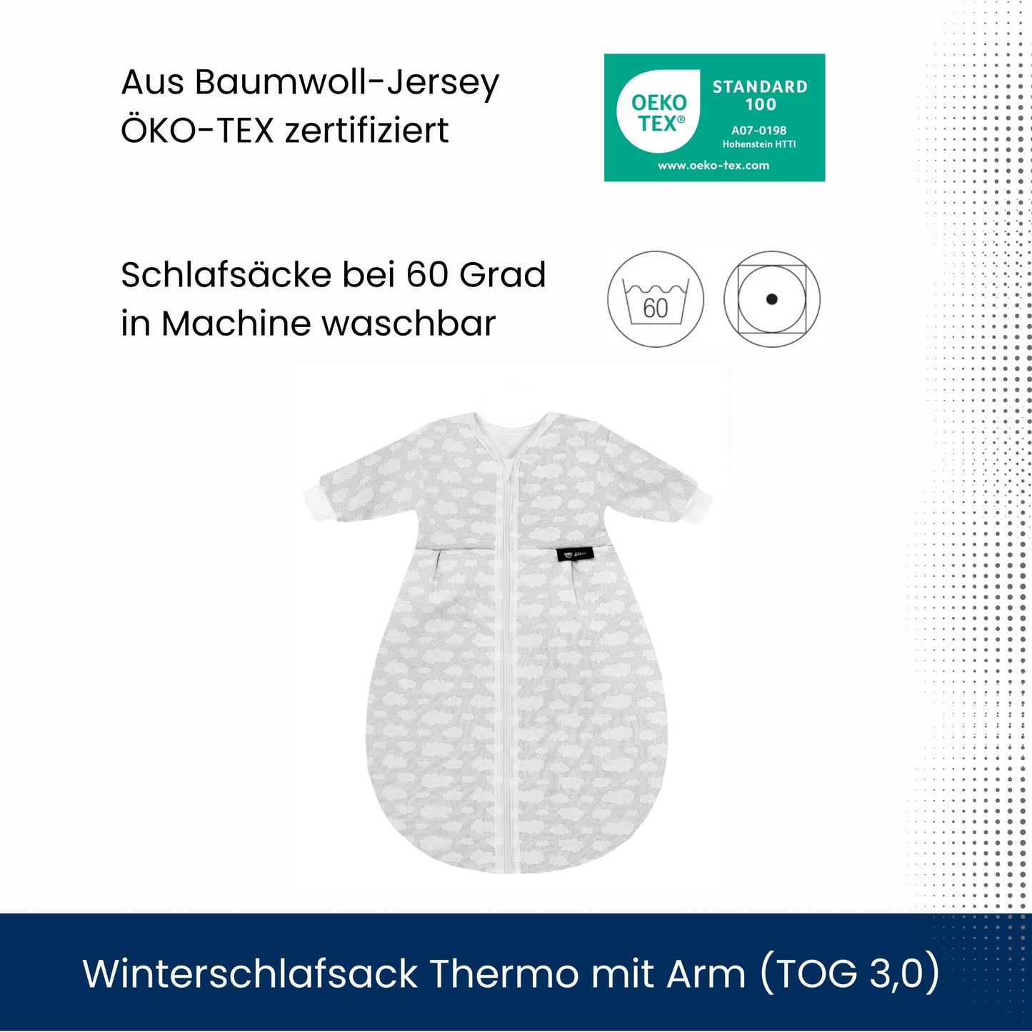Alvi Mäxchen Thermal Sleeping Bag with Arm Baby Sleeping Bag Outer Bag with Arm Winter Sleeping Bag 3.0 Tog