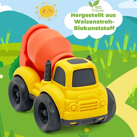 AESTEMON Sand Toy from 1 Year, Sandpit Toy Dump Truck & Concrete Mixer Truck Children's Toy from 1 2 Years, Indoor Outdoor Car Toy Baby Gift Boy 1 2 3 Years, Pack of 2