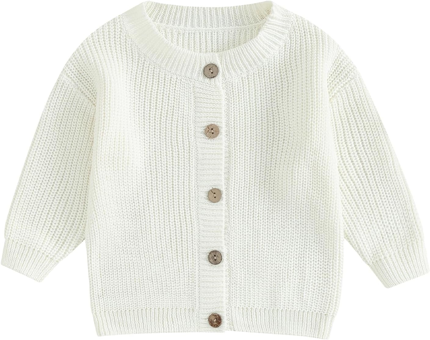 FOMOYUU Strickjacke für Kleinkinder und Neugeborene, Mädchen, langärmelig, Knopfleiste, Sweatshirt, Jacke, Herbst-Outfits
