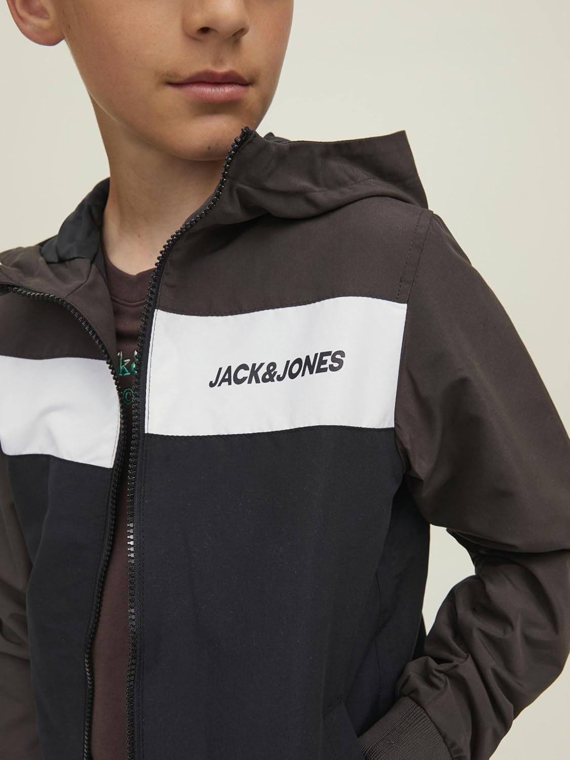 JACK & JONES Jjerush Blocking Hood Bomber Sn Jr Boys Jacket