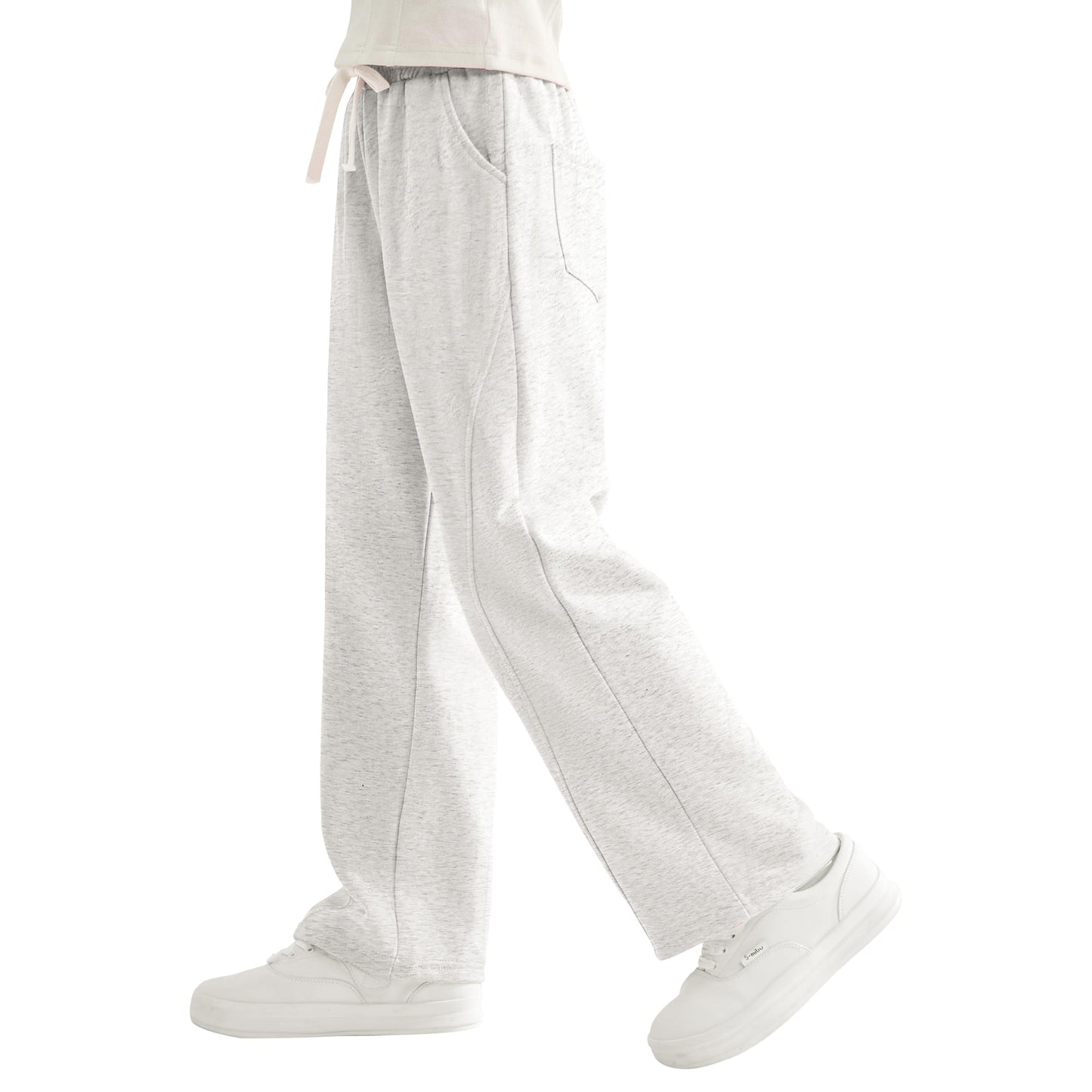 Rolanko Girls' Elastic Waistband Joggers, Loose Fit, Kids' Sports Sweatpants, Casual Comfort