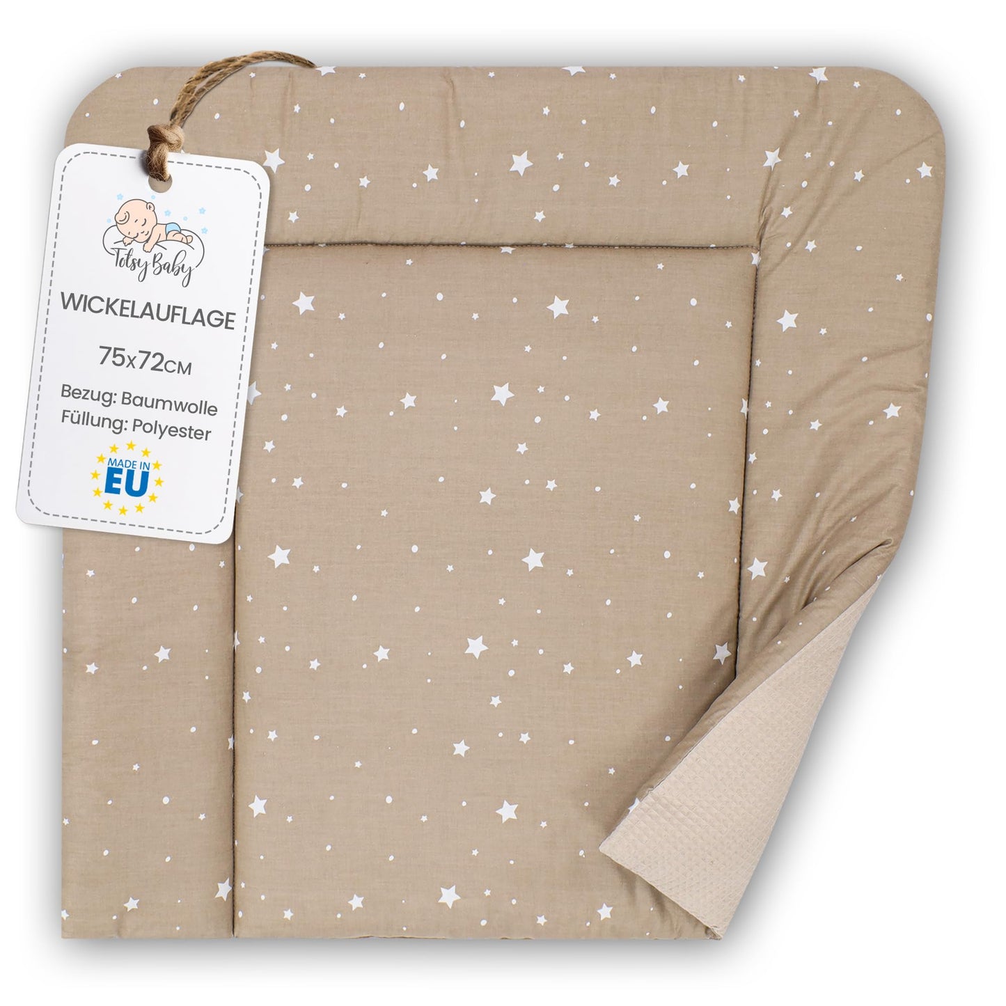 Wickelauflage Wickelunterlage aus Baumwolle 75x72 cm - Weich und waschbar Wickelunterlage fĂźr Babys Wickelmatte aus Stoff fĂźr Wickeltisch Wickelkommode oder Waschmaschine 75 x 72 Wilde Rose