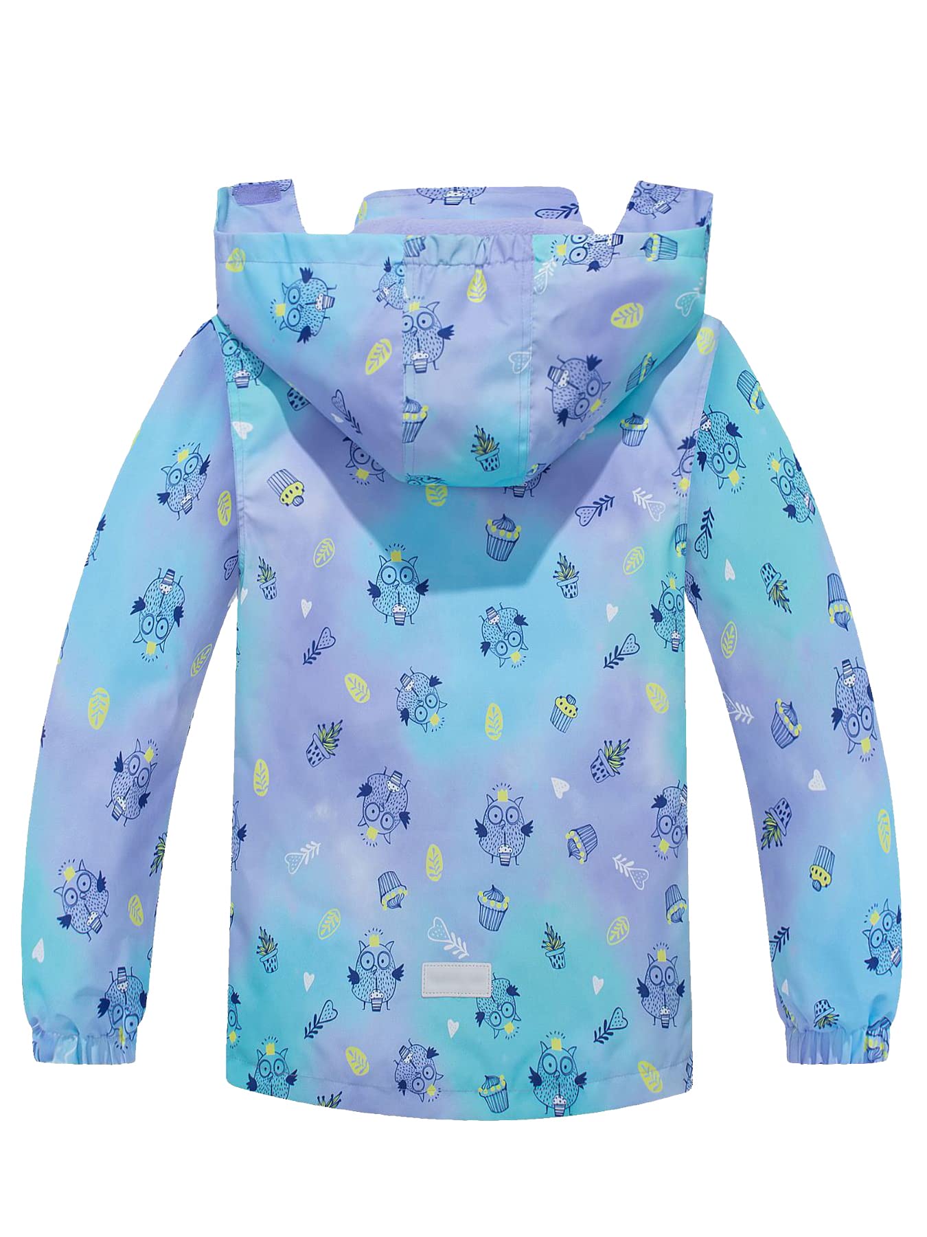 NATUST Mädchen Gefütterte Regenjacke Kinder Winddicht Übergangsjacke mit Abtrennbare Kapuze