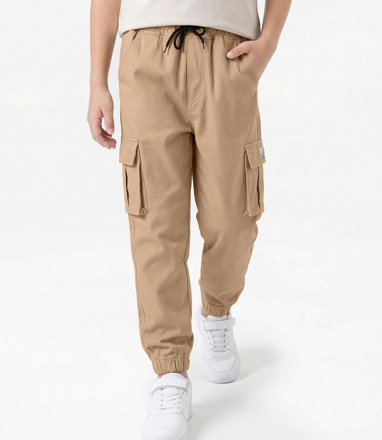 LAUSONS Pants for Boys Cargo Pants Children's Pants Cargo Jogging Pants Leisure Pants with Elastic Band