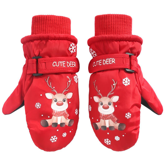 CUINIUNAID Fausthandschuhe Kinder Fäustlinge Kinder Wasserdicht Warm Fleece Weihnachten Kinder Thermohandschuhe für 1-9 Jahre Winterhandschuhe Kinder Schneehandschuhe Kinder Ski Handschuhe