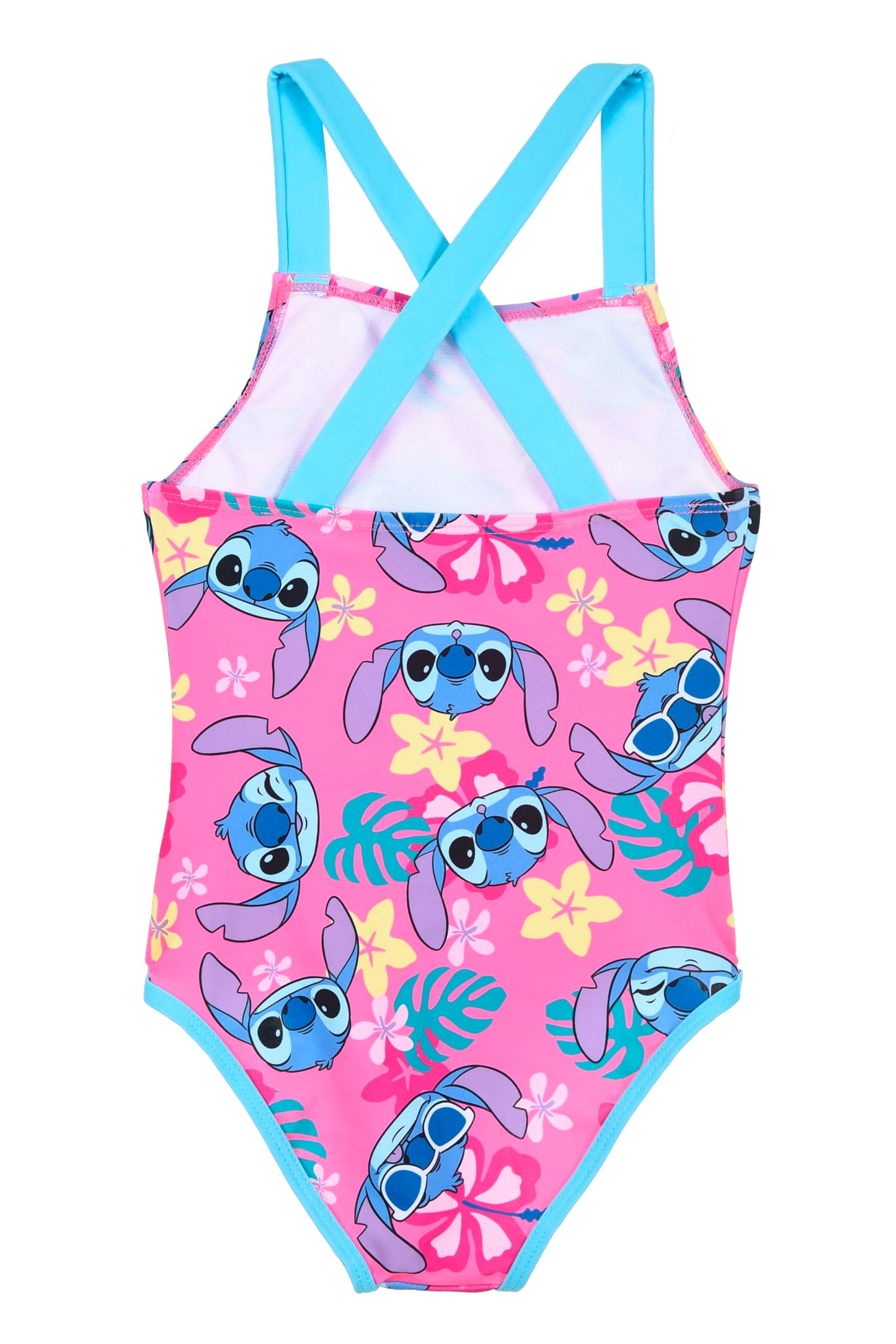 Disney Stitch Badeanzug für Mädchen, Tropisches Design Einteiliger Badeanzug, Größen 3 bis 8 Jahre