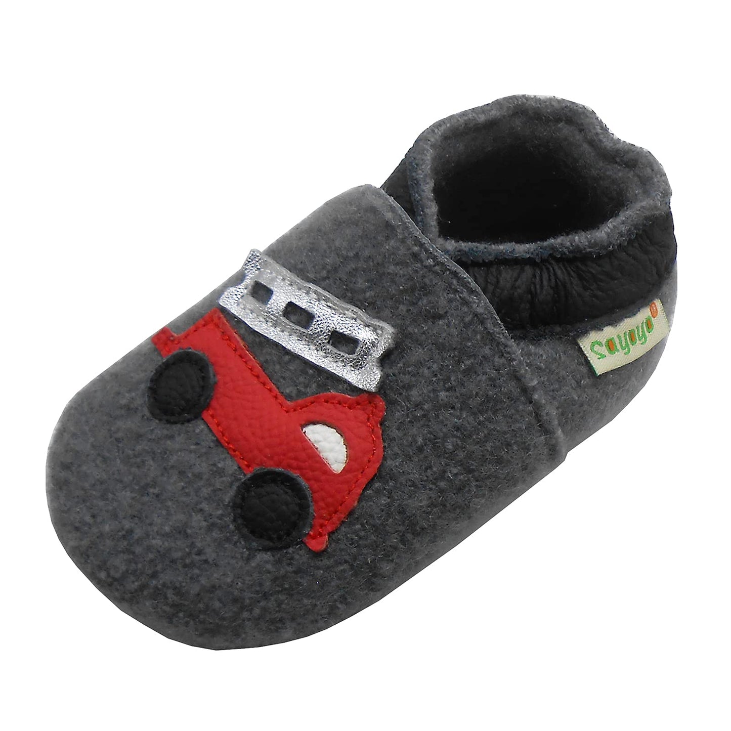 SAYOYO Babyschuhe für Jungen und Mädchen - Erste Lauf- und Krabbelschuhe mit weicher Wolle und rutschfester Gummisohle