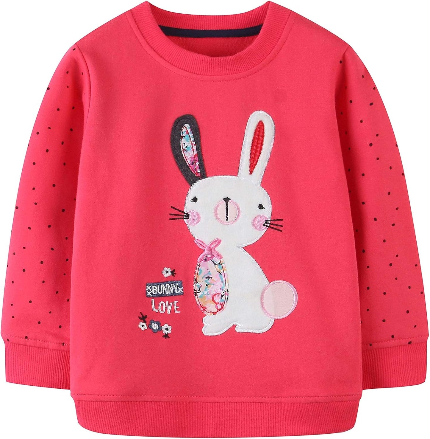 Mädchen Sweatshirt für Kinder Süß Cartoon Pullover Baumwolle Top Langarm T-Shirt Größe 1-12 Jahre