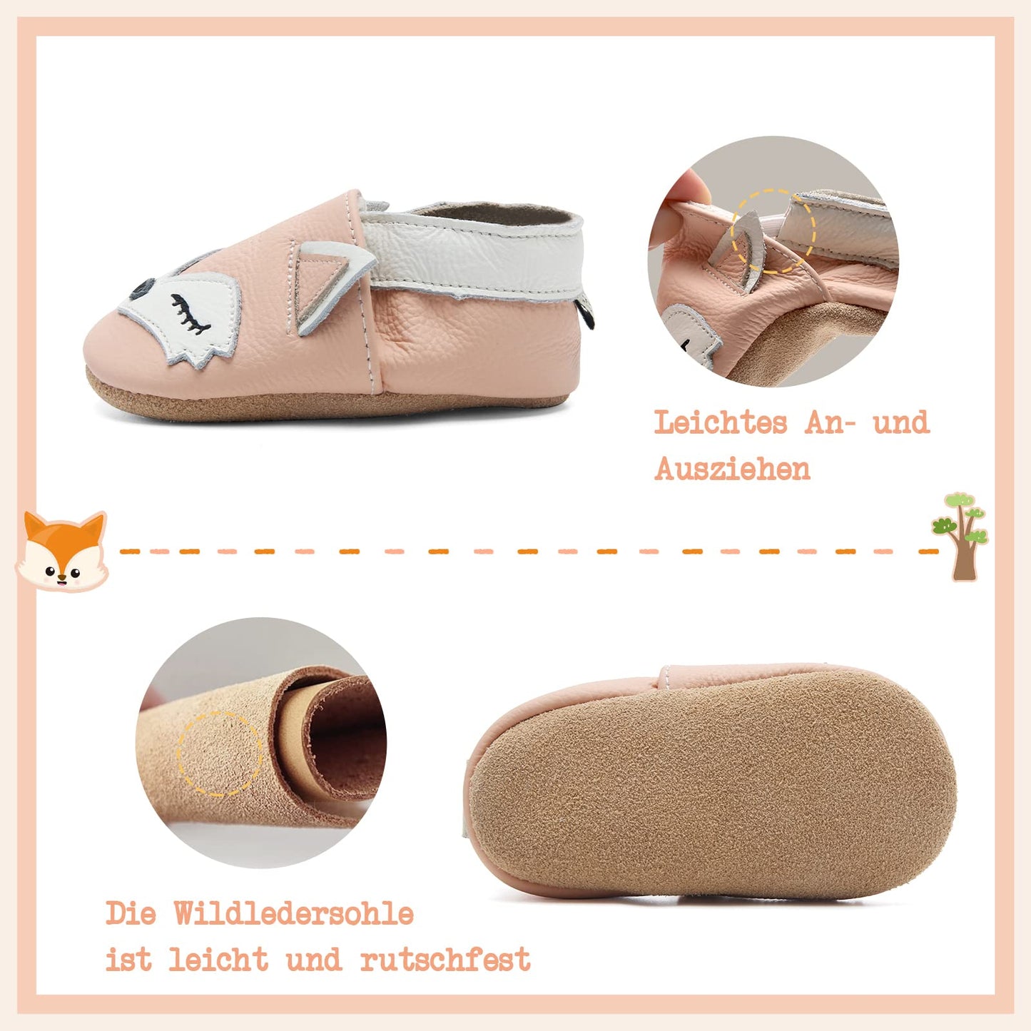 Babyschuhe IceUnicorn Krabbelschuhe für Babys, weiche Leder-Laufschuhe für Jungen und Mädchen, Lederschuhe für Kleinkinder, Baby Hausschuhe
