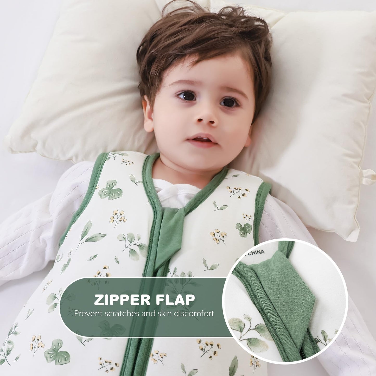Mosebears Baby Sleeping Bag Winter 2.5 Tog, 100% Cotton Baby Winter Sleeping Bag for Babies 0-24 Months, M (6-12 Months)