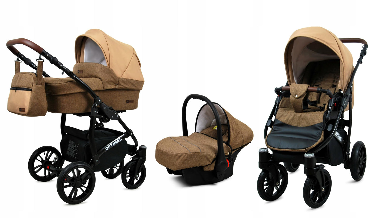 BabyLux® Kinderwagen Set 4 in 1 - Optimal - incl. Babywanne, Buggy Sportsitz, Auto-Babyschale, ISOFIX-Basisstation - Autositz - Kinderwagenset - Kombikinderwagen mit Wickeltasche usw.