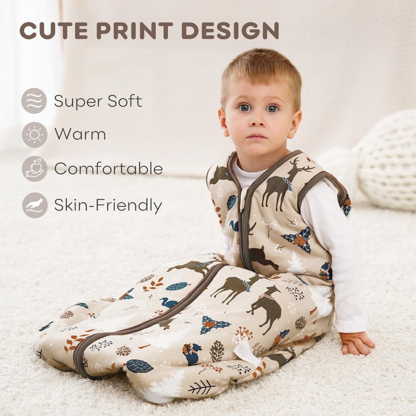 Looxii Baby Sleeping Bag Winter Cotton Winter Sleeping Bag 2.5 TOG Sleeping Bags Warm Baby Sleeping Bag Newborn for Autumn Winter Pink Rabbit 12-18 Months