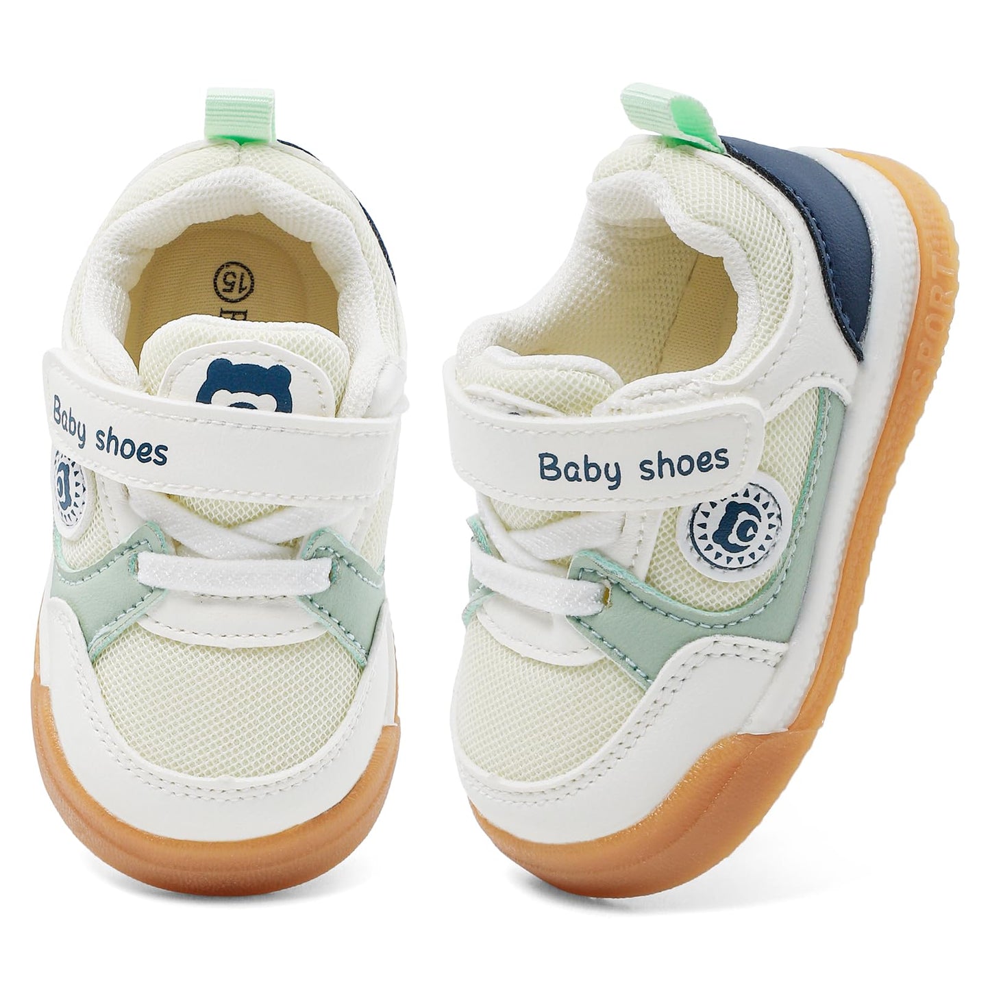 MASOCIO Babyschuhe für den ersten Schritt - Weiche flache Gummisohle, rutschfest, für Jungen und Mädchen, ideal für den Außenbereich
