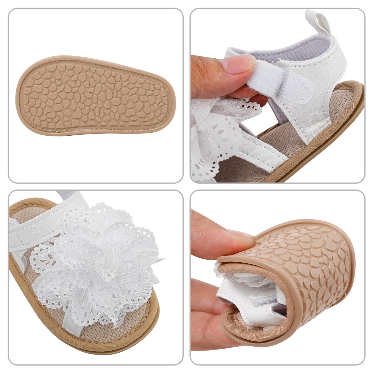 LACOFIA Babyschuhe für Mädchen – Sommerblumen Sandalen für Kleinkinder