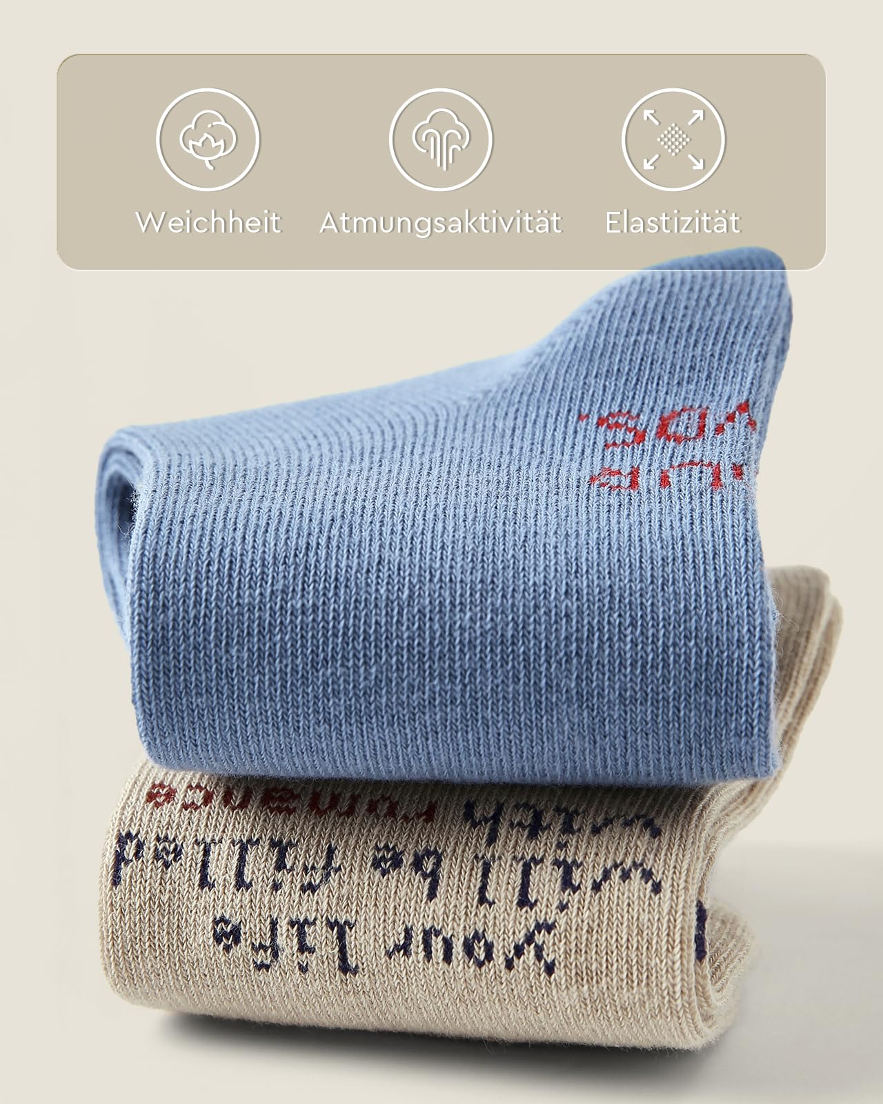 Kyopp 10 Paar Socken Kinder Mädchen und Jungen Klassisch Socken Lustig Cotton Socken Crew Socks Winter/Sommer