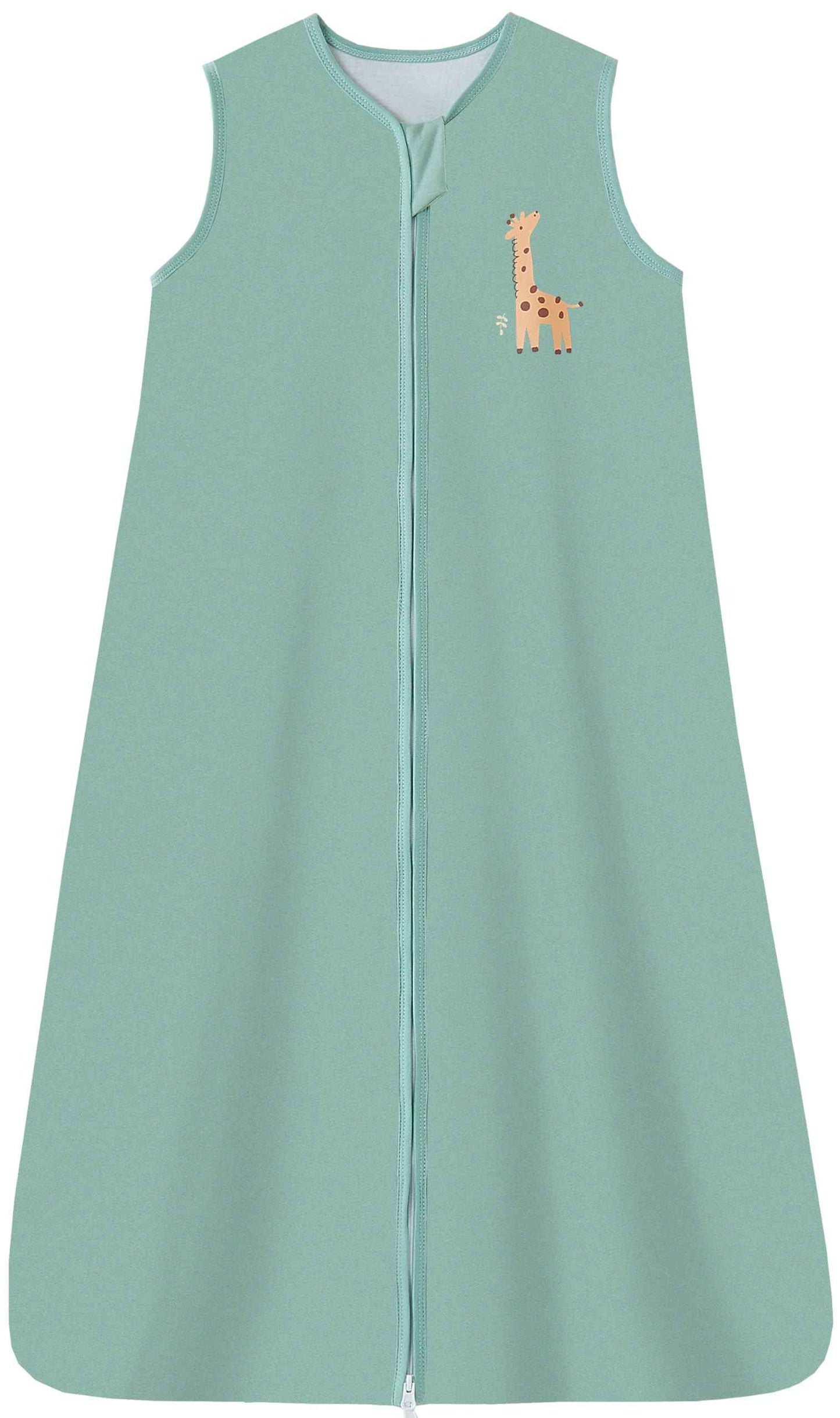 Chilsuessy Children's Sleeping Bag 1.5 Tog Pack of 2 Baby Sleeping Bag Made of 100% Cotton, Baby All-Year Sleeping Bag Pyjamas for Boys and Girls, 1.5 Tog/Elephant Lion + Green, 110 cm / Baby Height