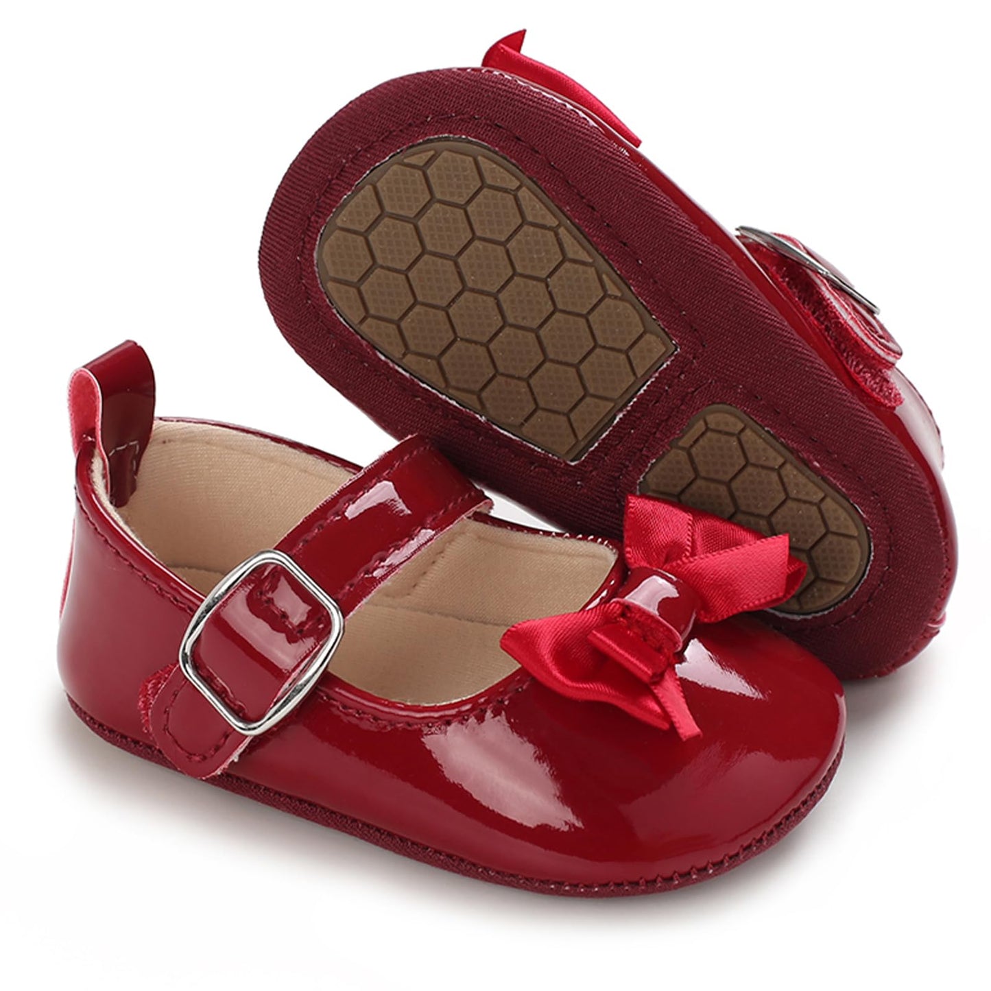 MASOCIO Baby Lauflernschuhe Krabbelschuhe Mädchen Kleinkind Rutschfesten Lederpuschen Babyschuhe 3-18 Monate
