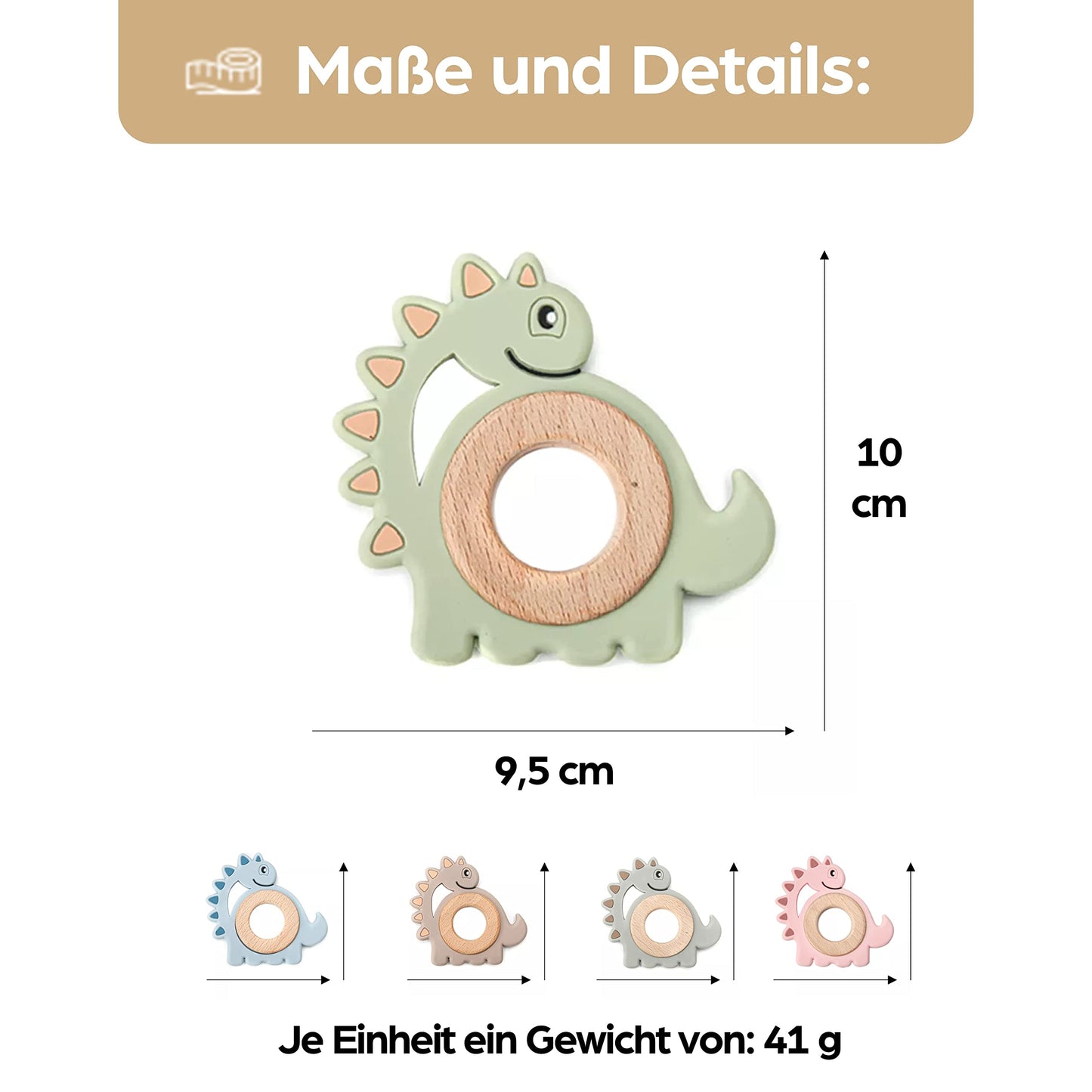 Schildkröte Beißring für Baby Natur Holz & Silikon Blau - Kauspielzeug, Zahnen-Hilfe & Greifling - Babyspielzeug Beissring Geschenk zur Geburt - Holz-Spielzeug nachhaltig, BPA-frei schadstofffrei